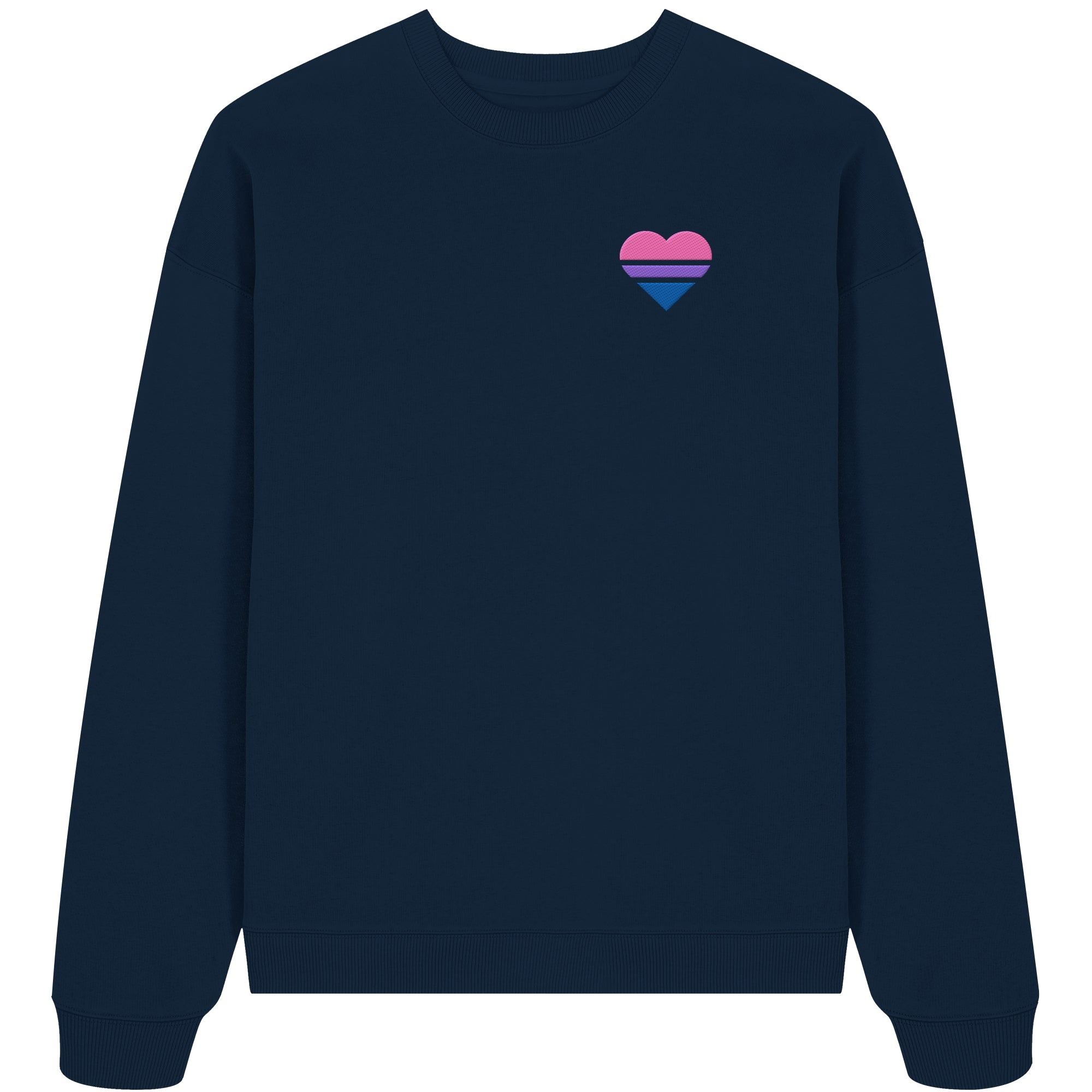 Organic Oversize Sweatshirt - Bisexual Flag Herz Stick