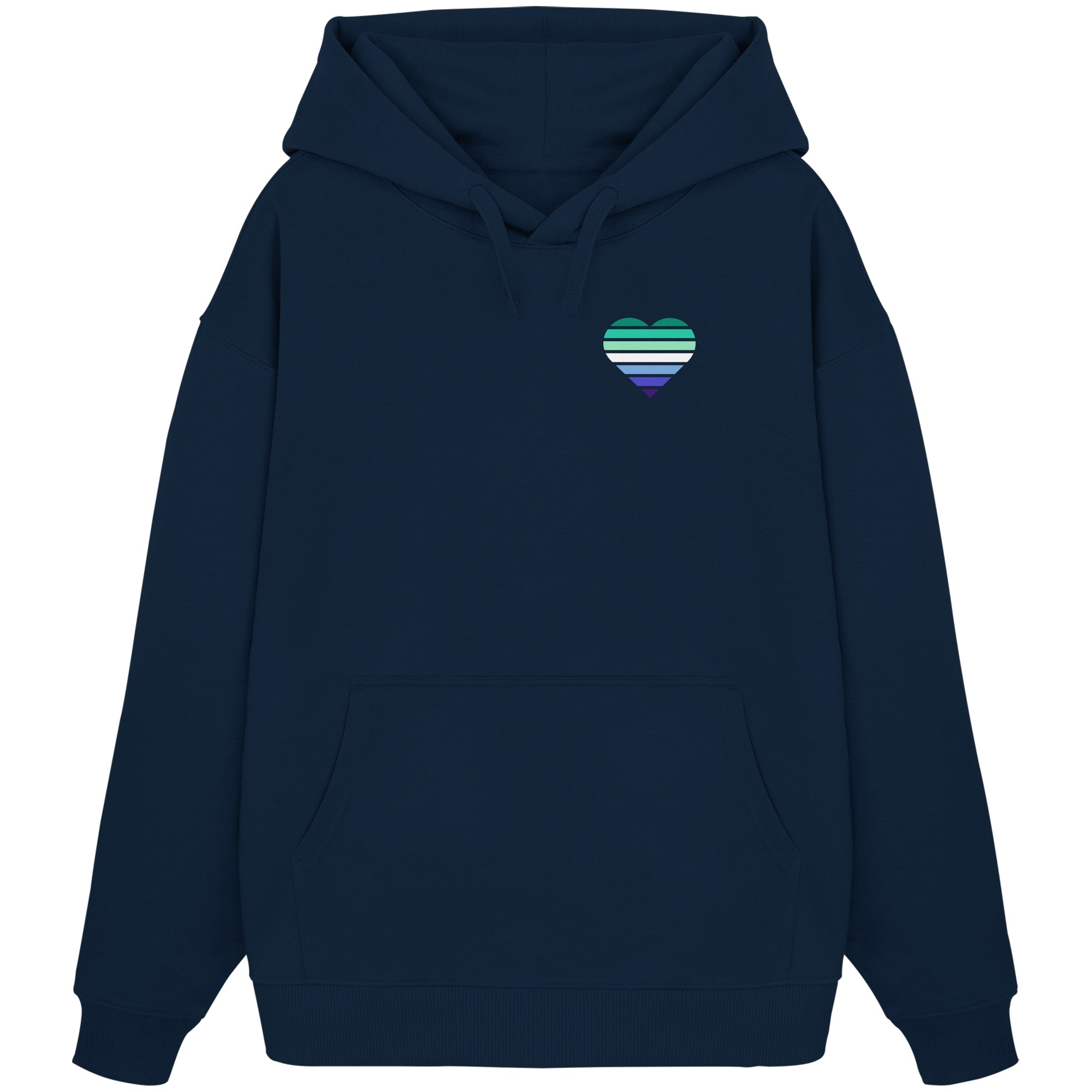 Organic Oversize Hoodie - Gay Flag Herz Print