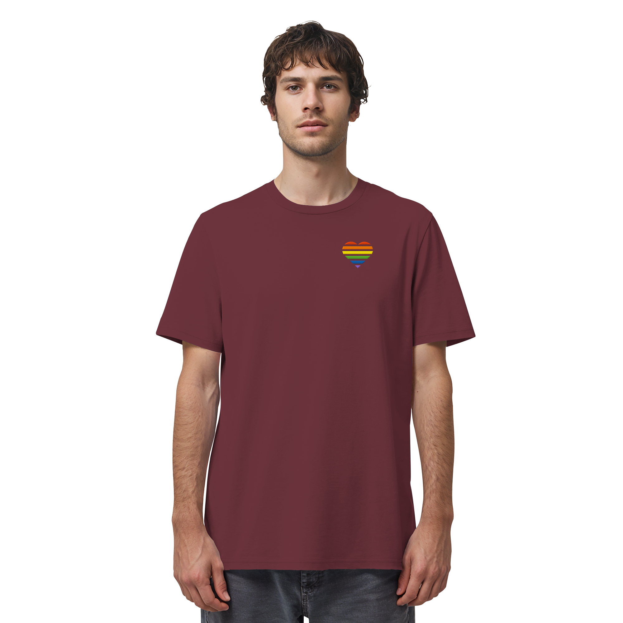 Organic Shirt - Pride Flag Herz Stick