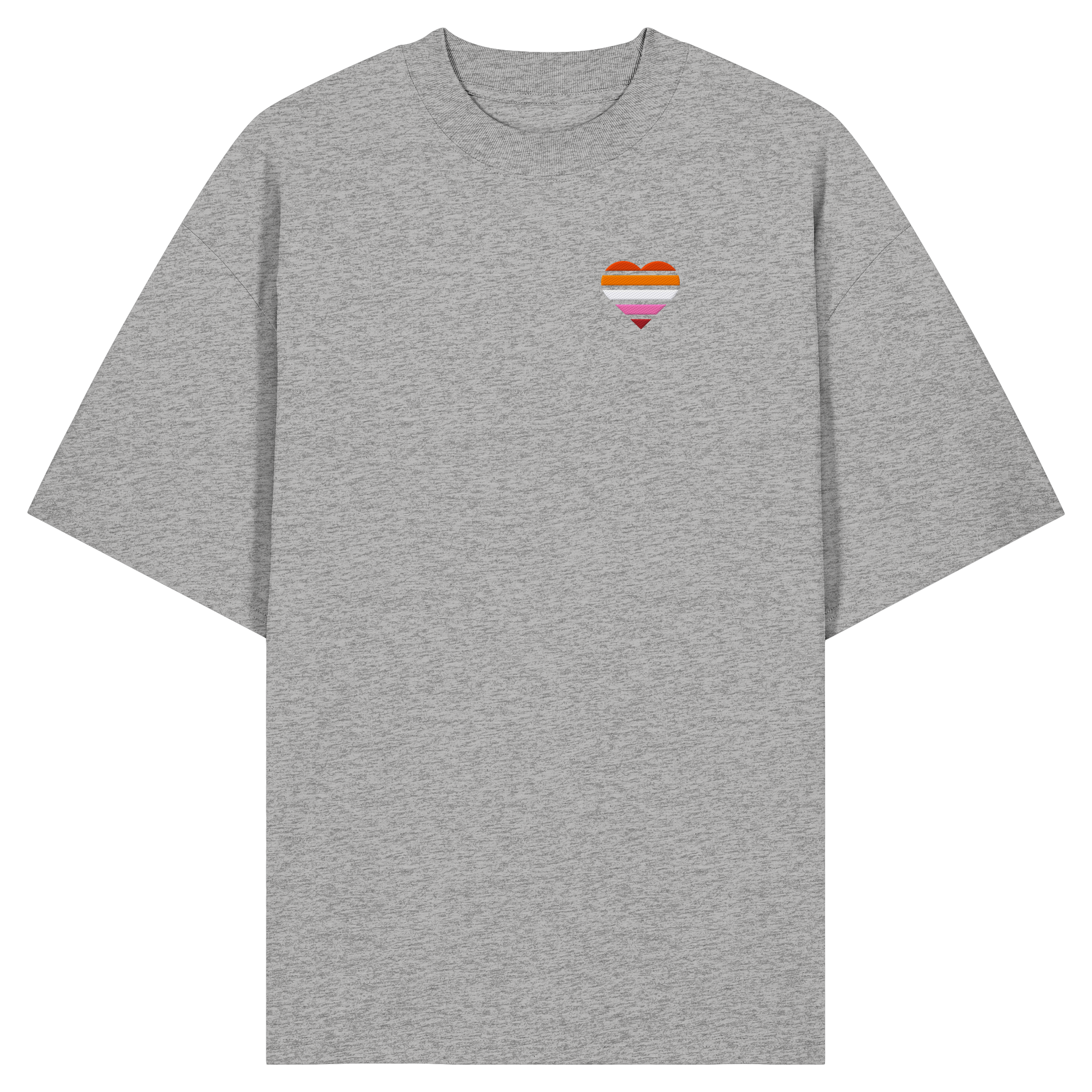 Organic Oversize Shirt - Lesbian Flag Herz Stick