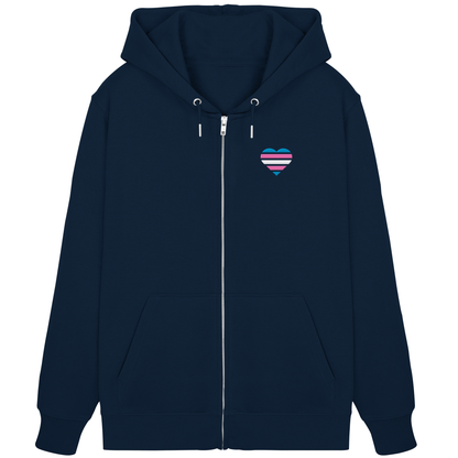 Organic Zipper mit Herz Stick - Trans