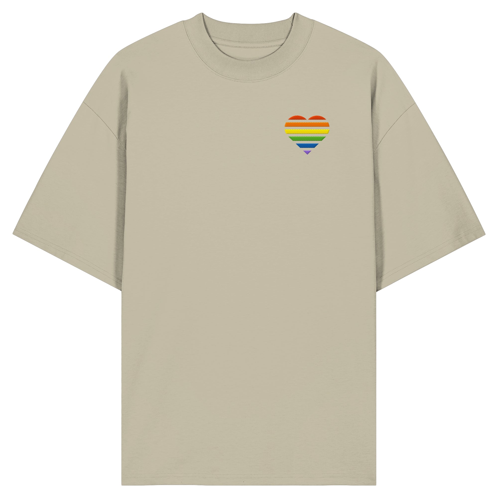 Organic Oversize Shirt - Pride Flag Herz Stick