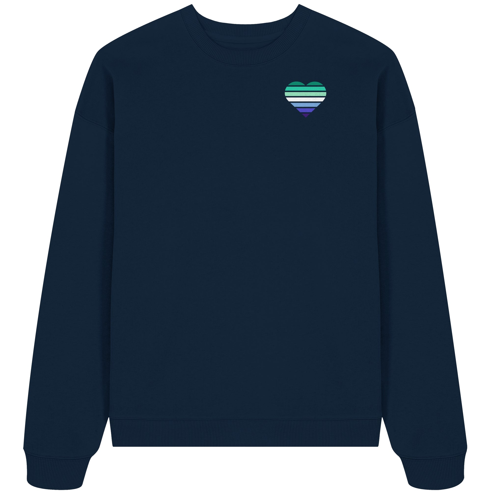 Organic Oversize Sweatshirt - Gay Flag Herz Print