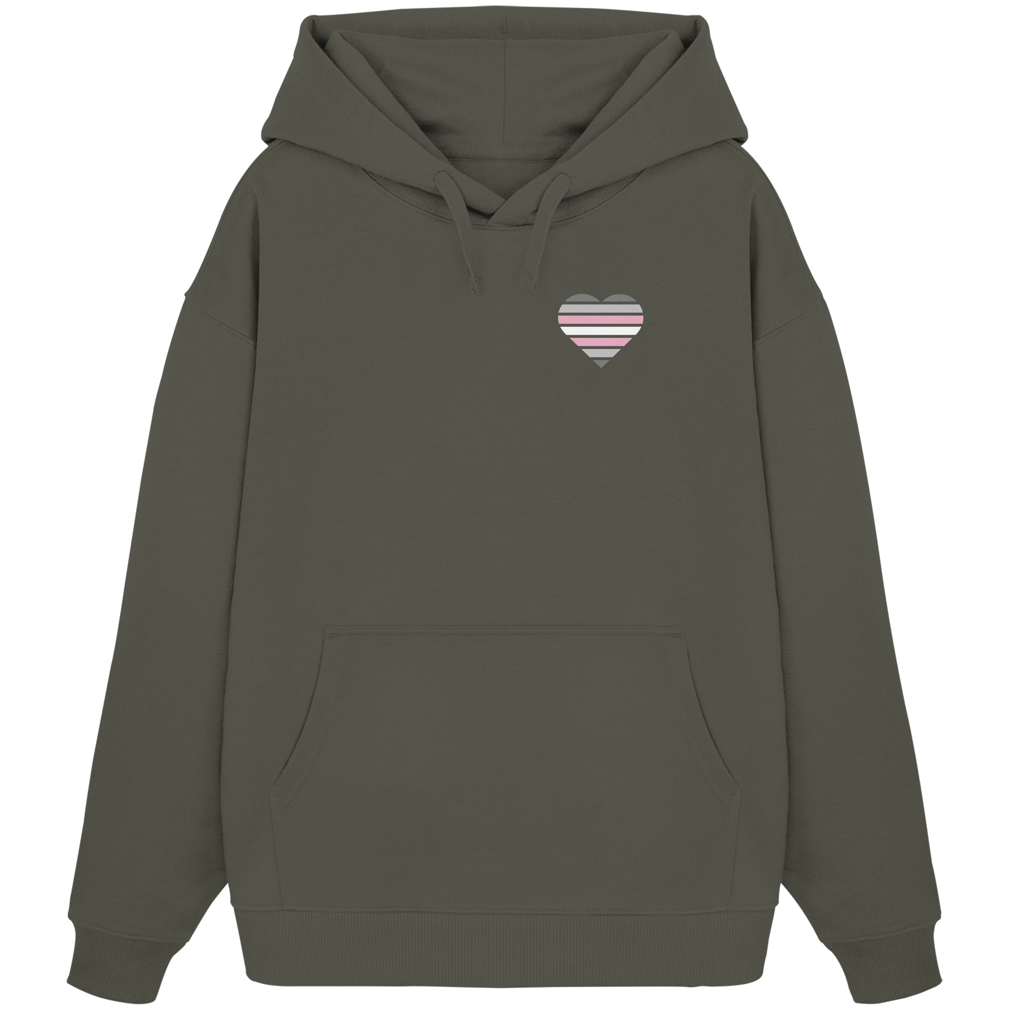 Organic Oversize Hoodie - Demigirl Flag Herz Print