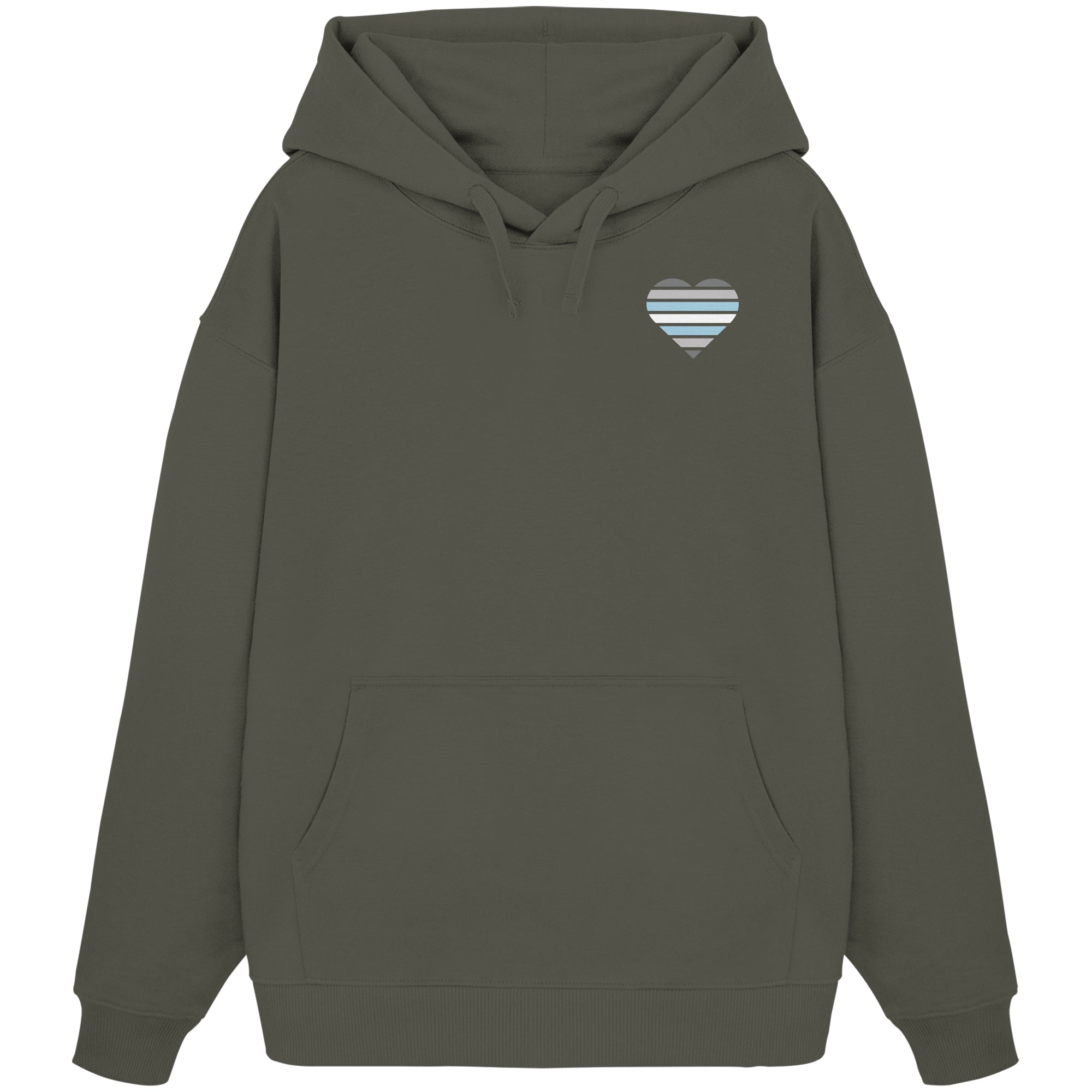 Organic Oversize Hoodie - Demiboy Flag Herz Print