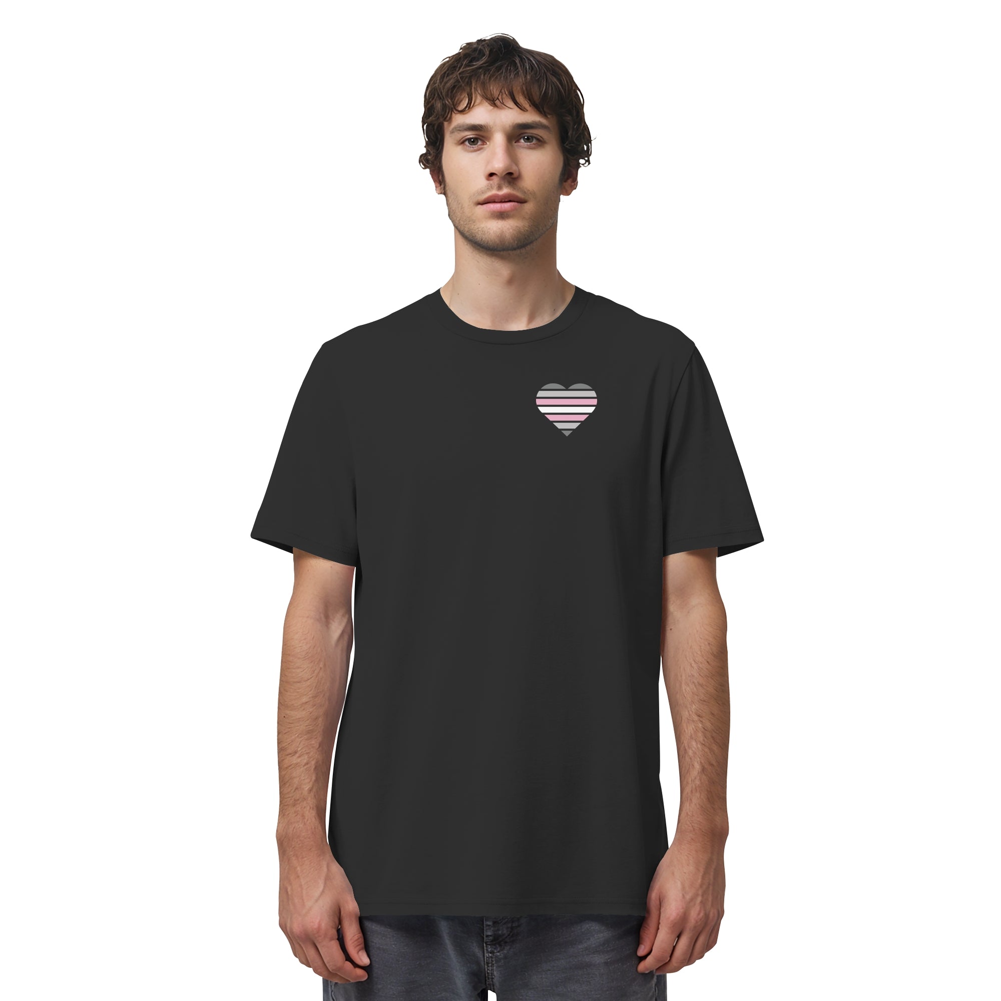 Organic Shirt - Demigirl Flag Herz Print