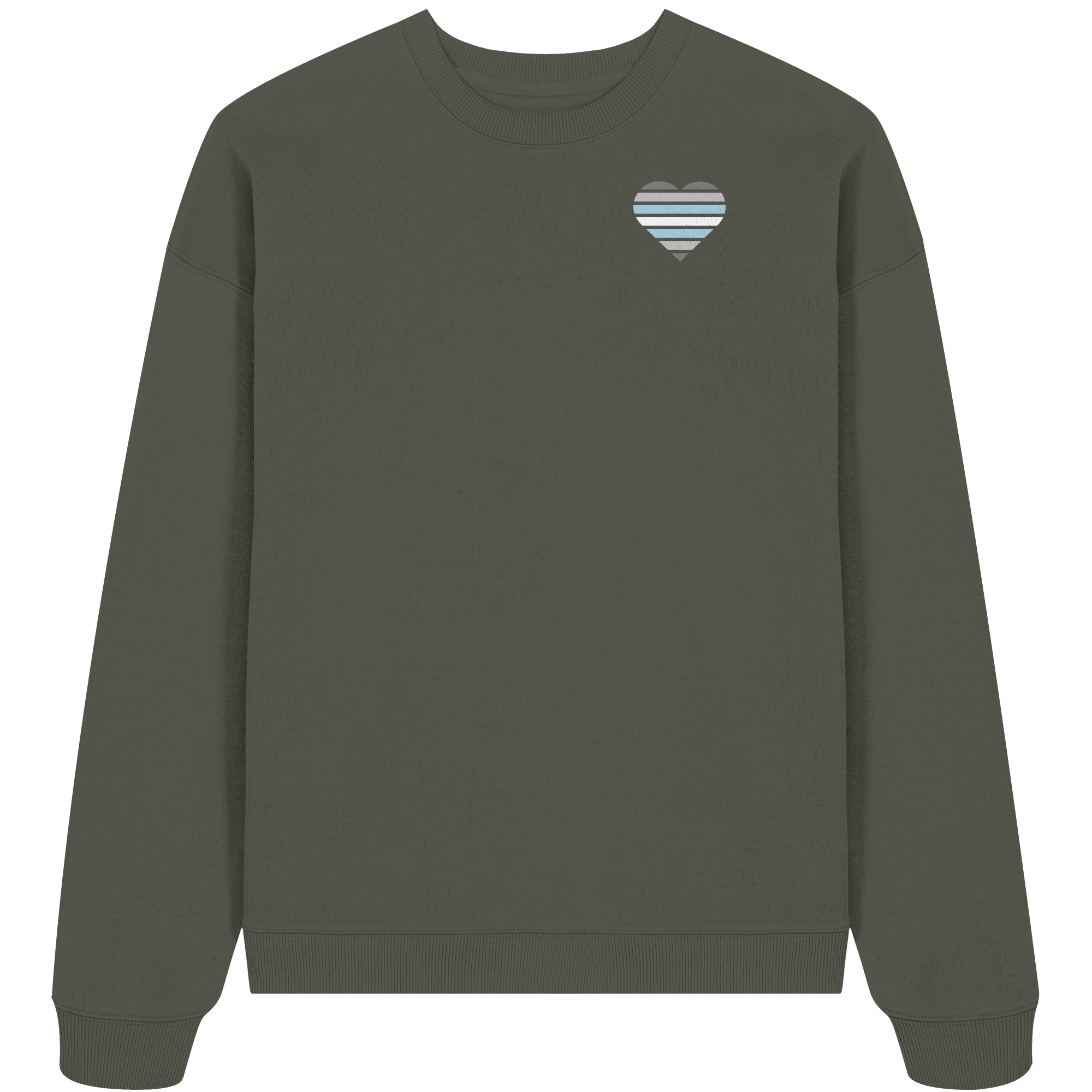 Organic Oversize Sweatshirt - Demiboy Flag Herz Print