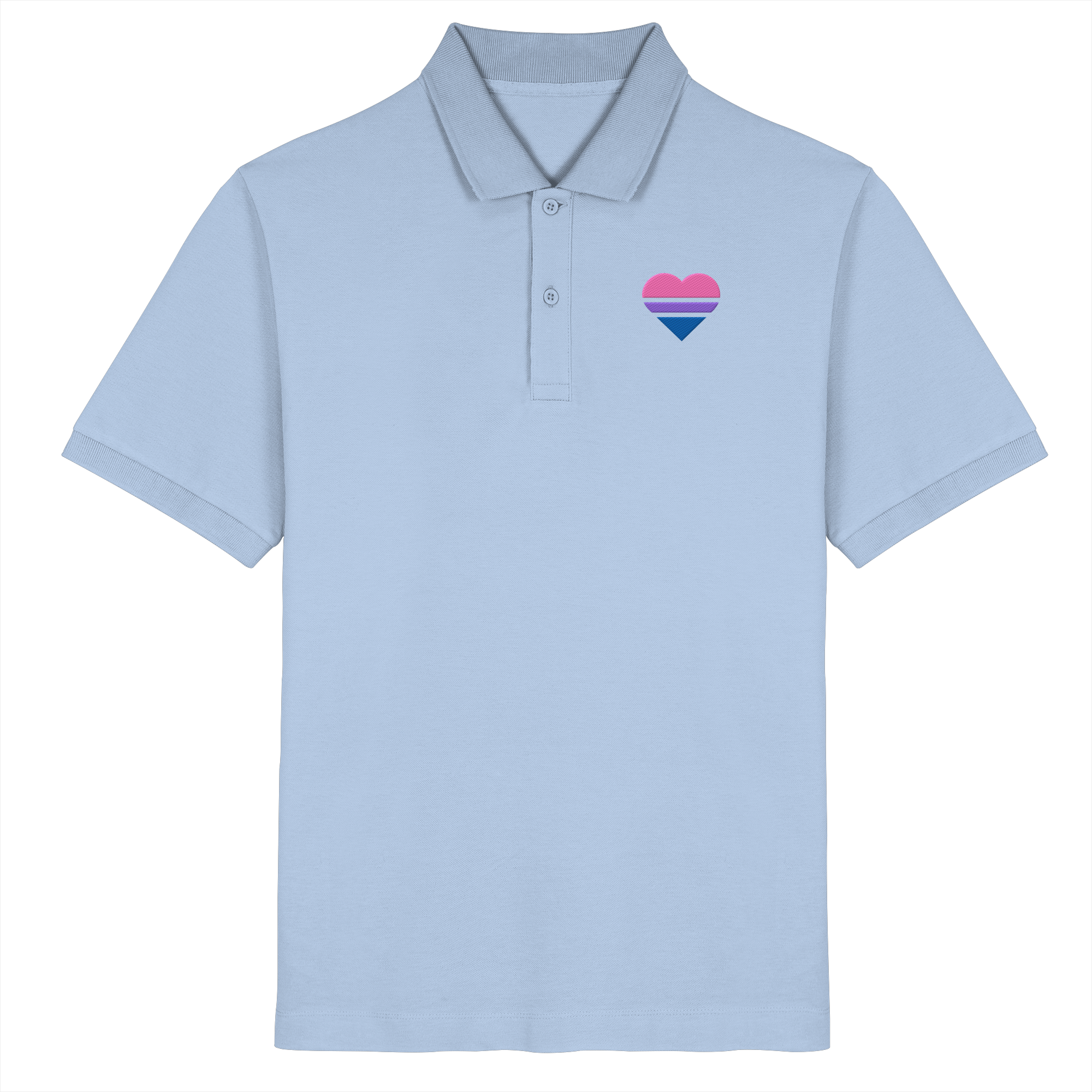 Organic Poloshirt - Bisexual Flag Herz Stick