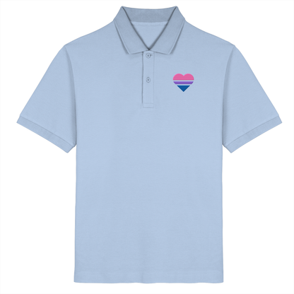 Organic Poloshirt mit Herz Stick - Bisexual