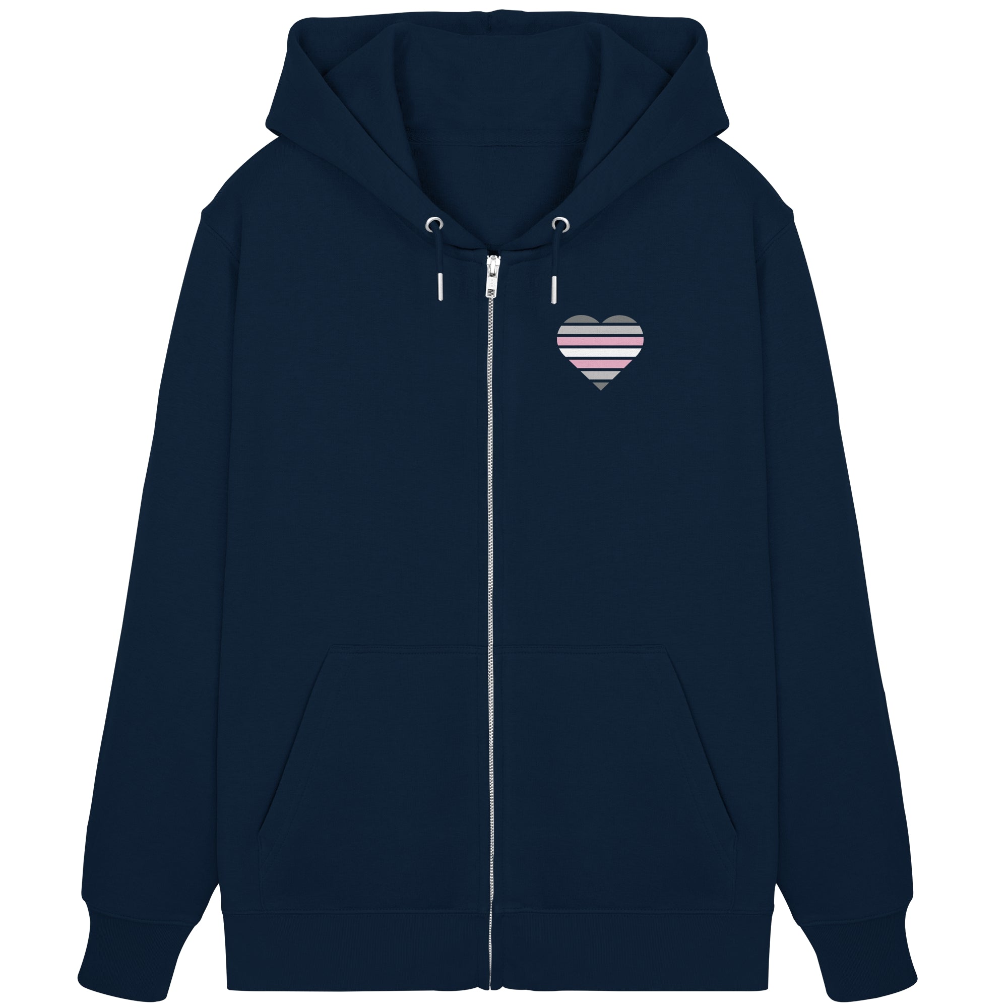 Organic Zipper - Demigirl Flag Herz Print