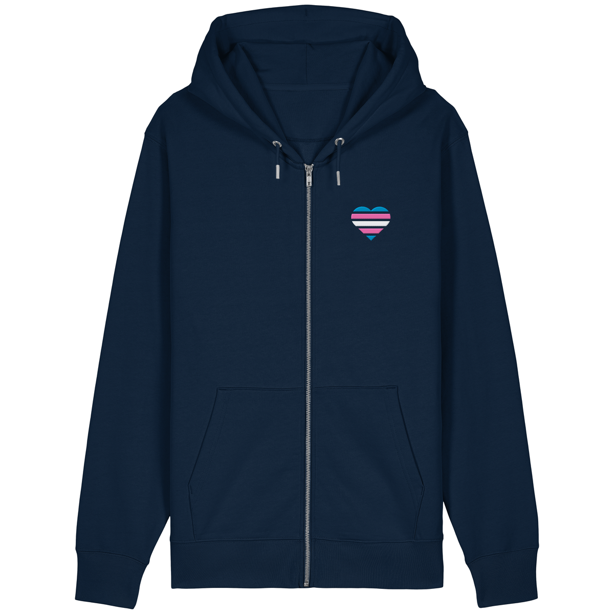 Organic Relaxed Zipper mit Herz Stick - Trans