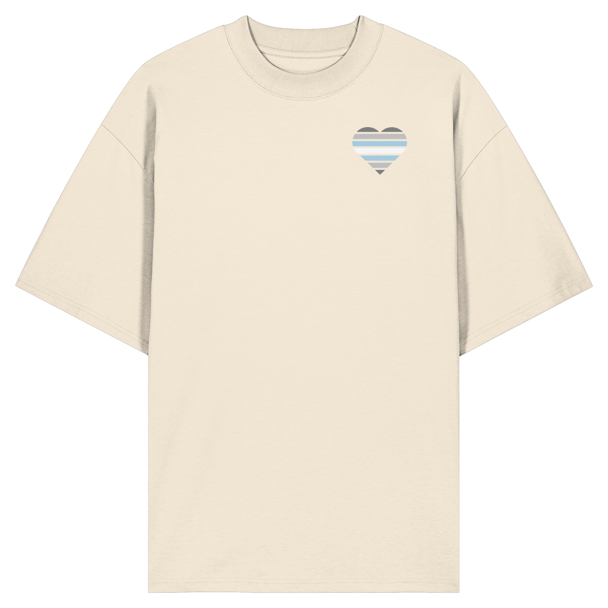 Organic Oversize Shirt - Demiboy Flag Herz Print