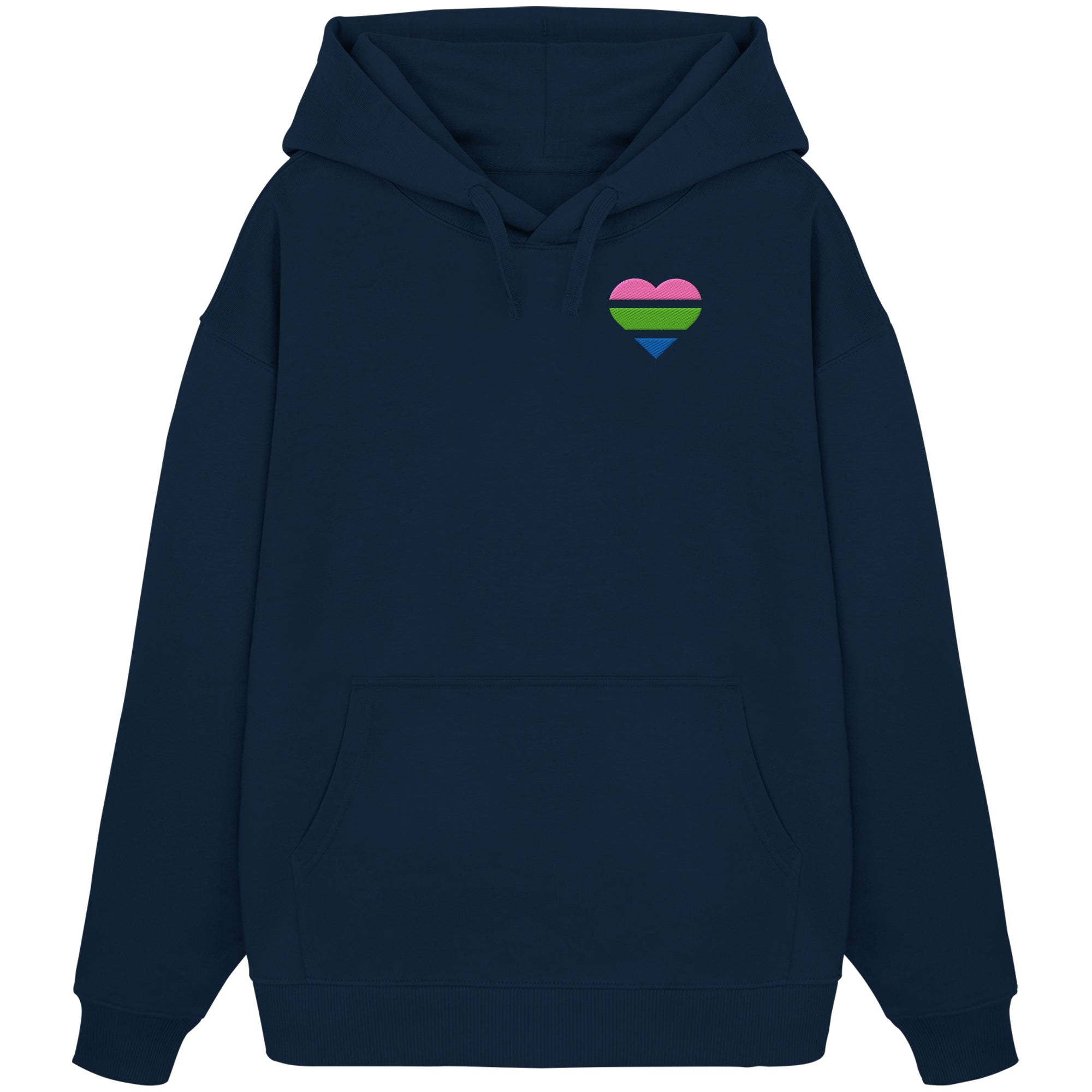 Organic Oversize Hoodie - Polysexual Flag Herz Stick
