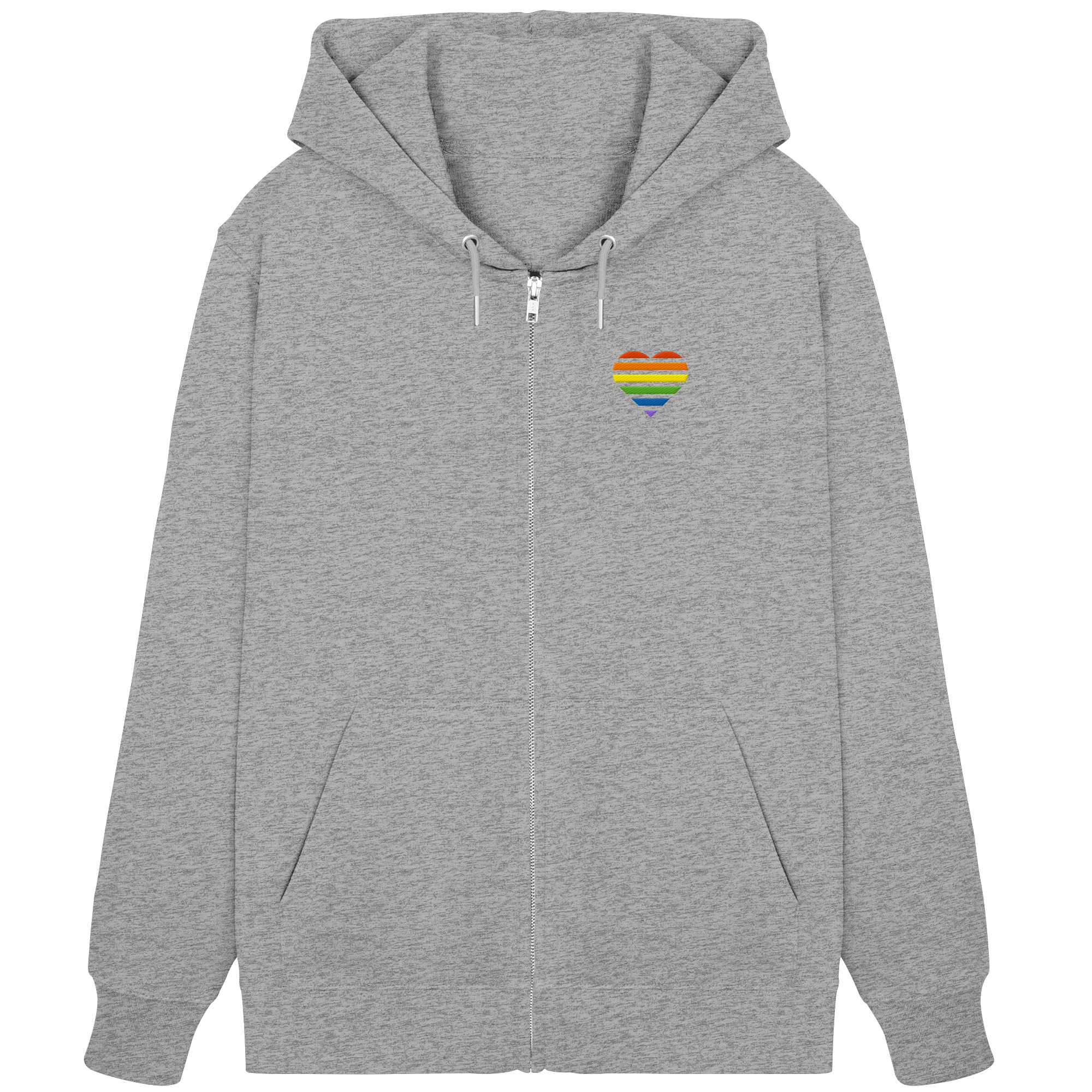 Organic Zipper - Pride Flag Herz Stick