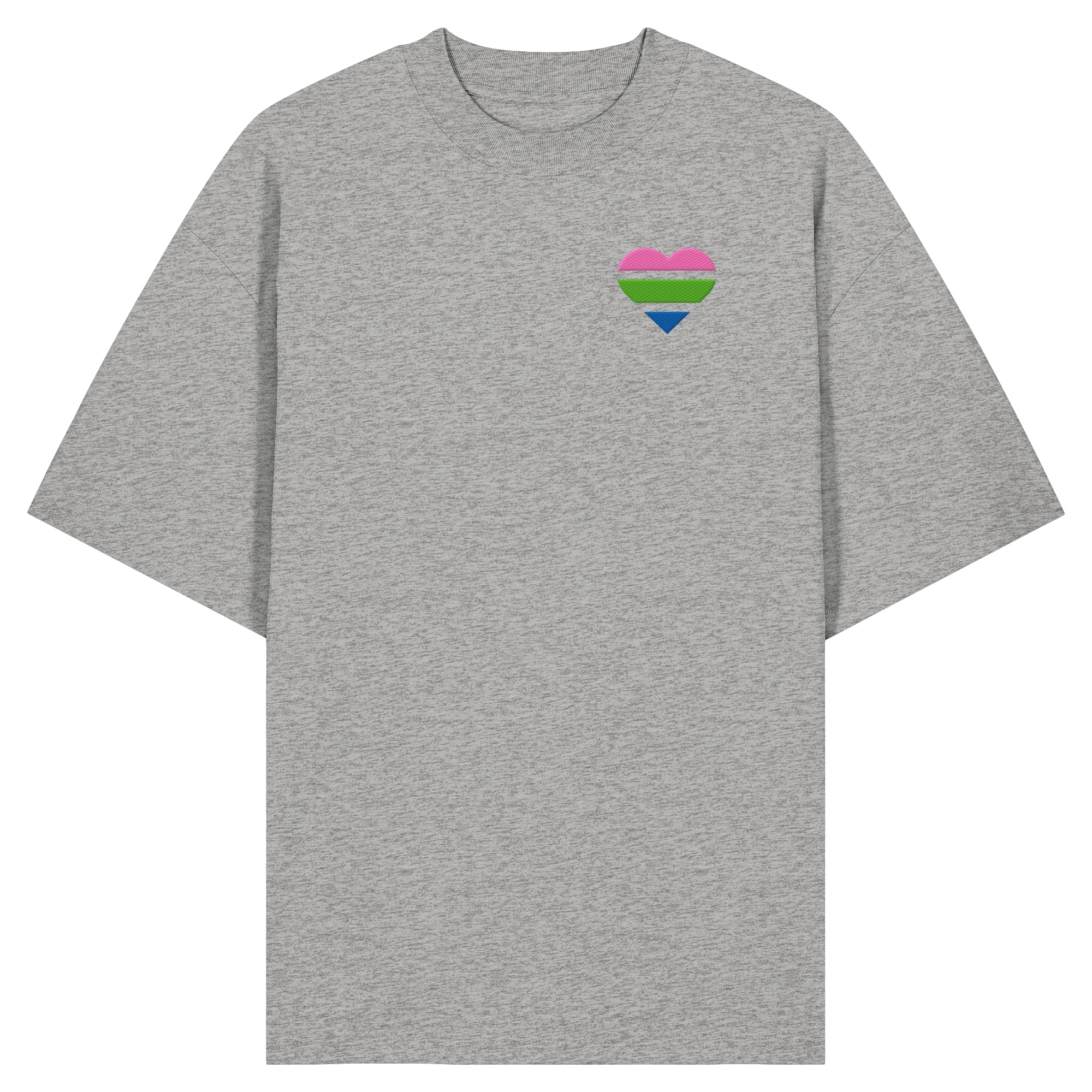 Organic Oversize Shirt - Polysexual Flag Herz Stick