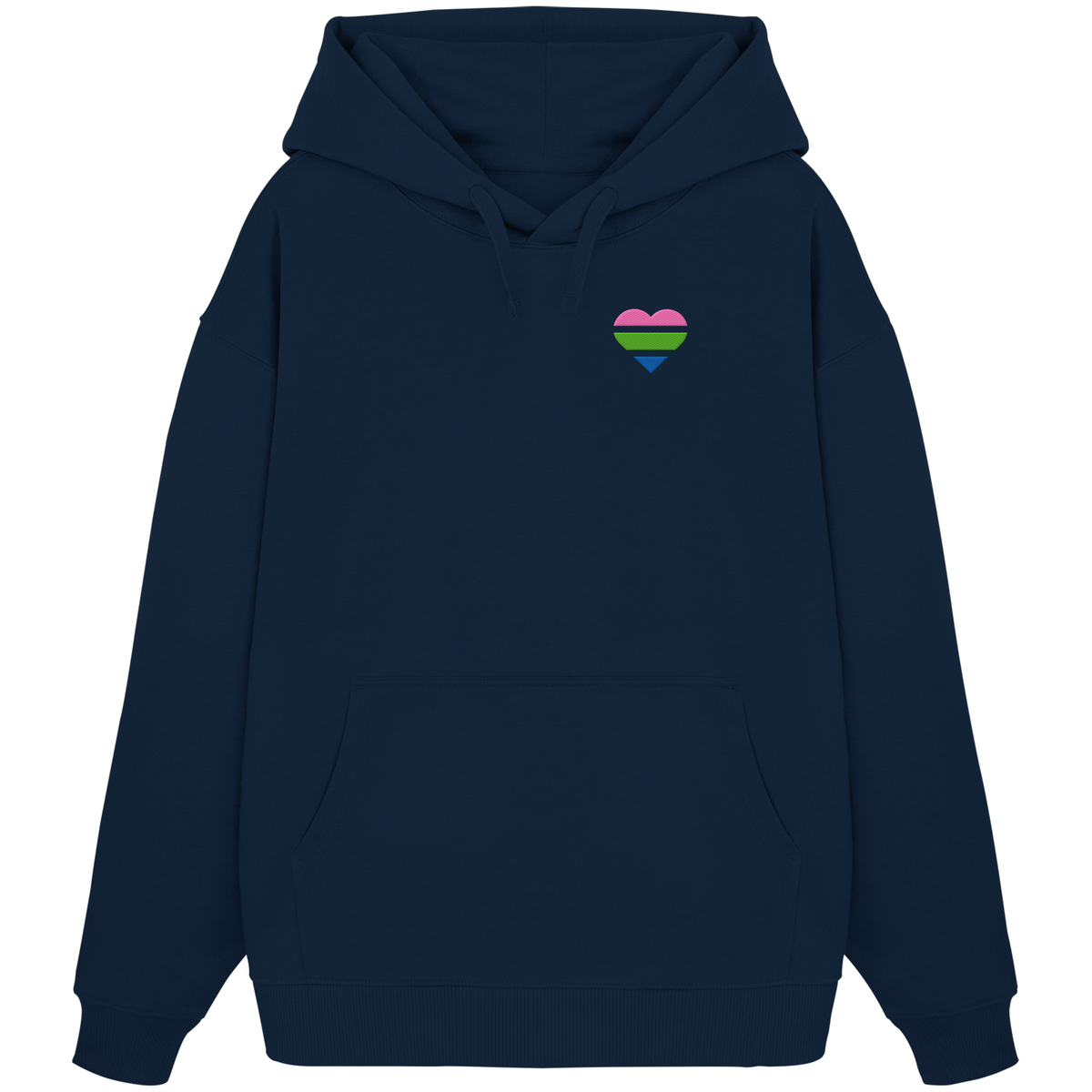 Organic Oversize Hoodie mit Herz Stick - Polysexual