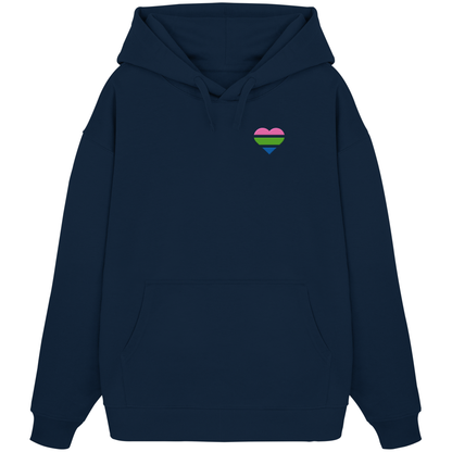 Organic Oversize Hoodie mit Herz Stick - Polysexual
