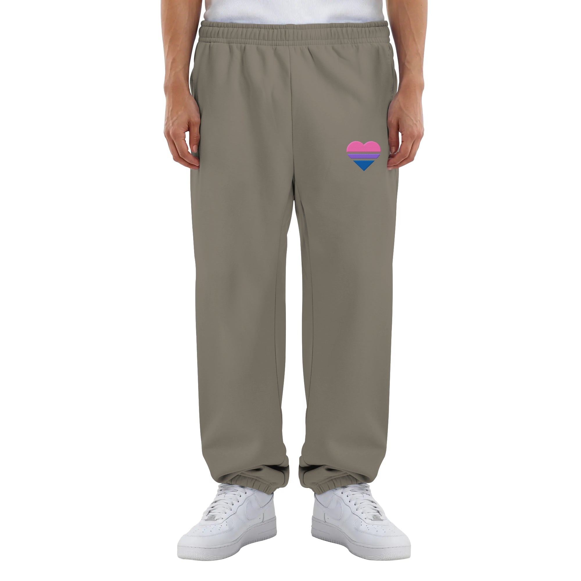 Fluffy Sweatpants - Bisexual Flag Herz Stick