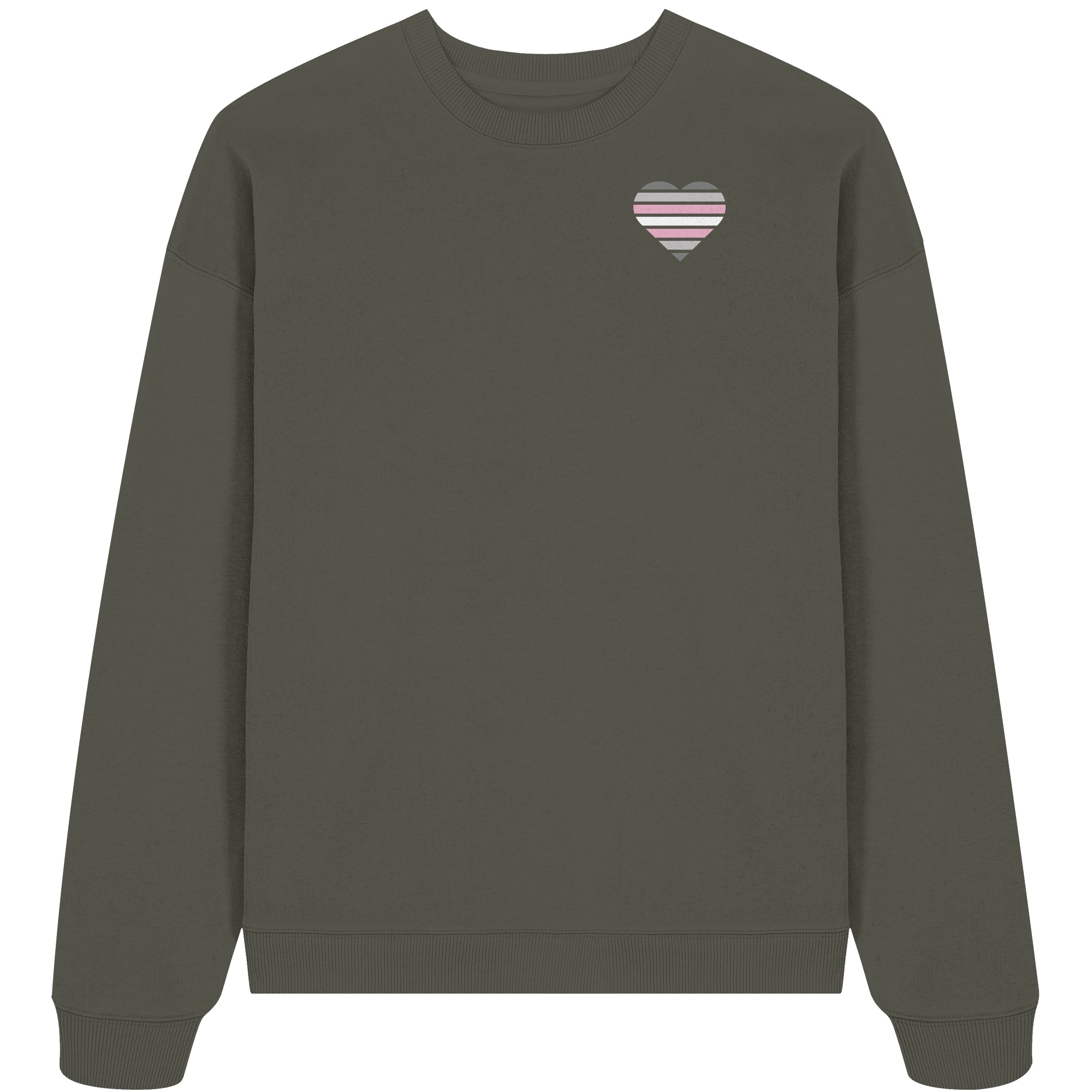 Organic Oversize Sweatshirt - Demigirl Flag Herz Print