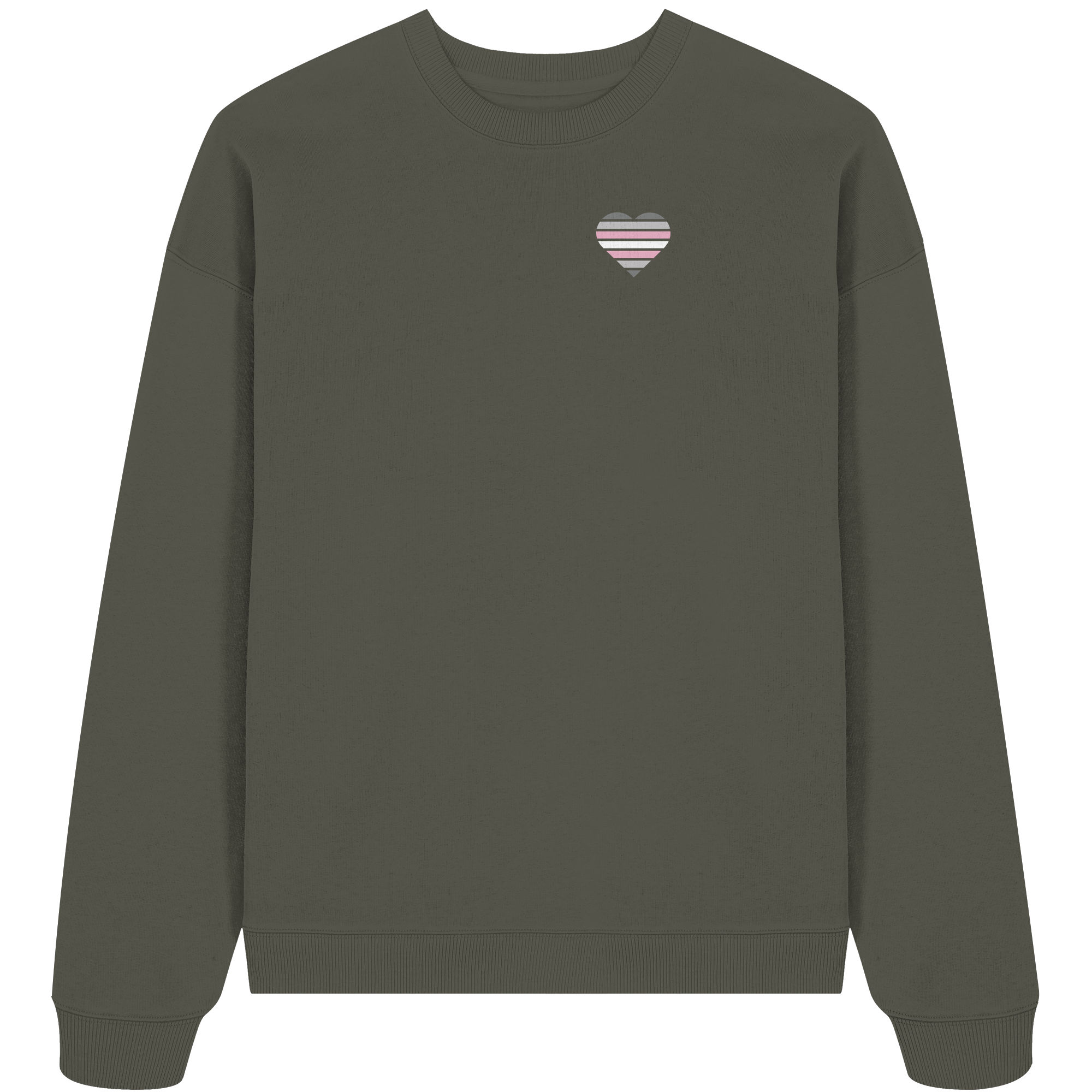 Organic Oversize Sweatshirt - Demigirl Flag Herz Print