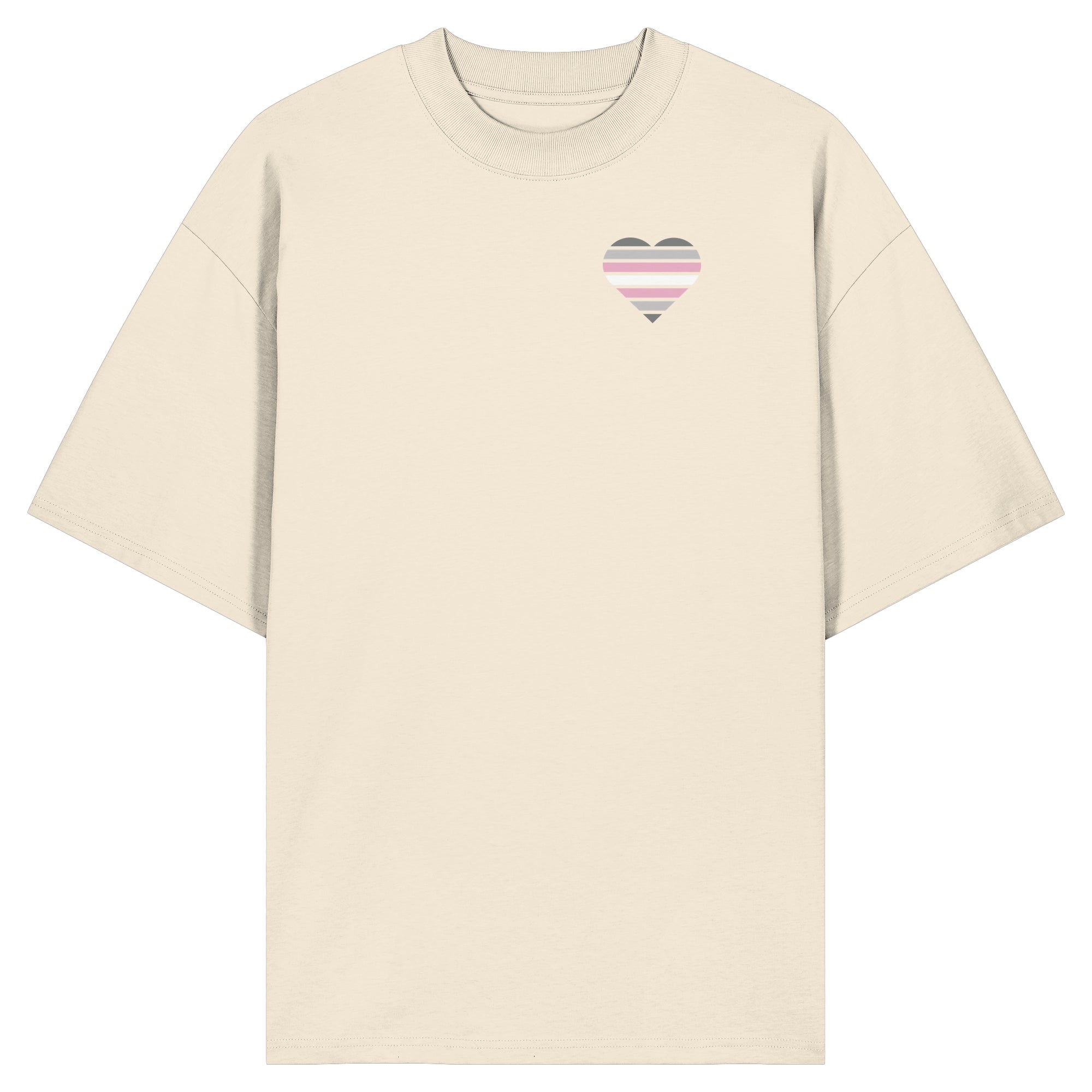 Organic Oversize Shirt - Demigirl Flag Herz Print