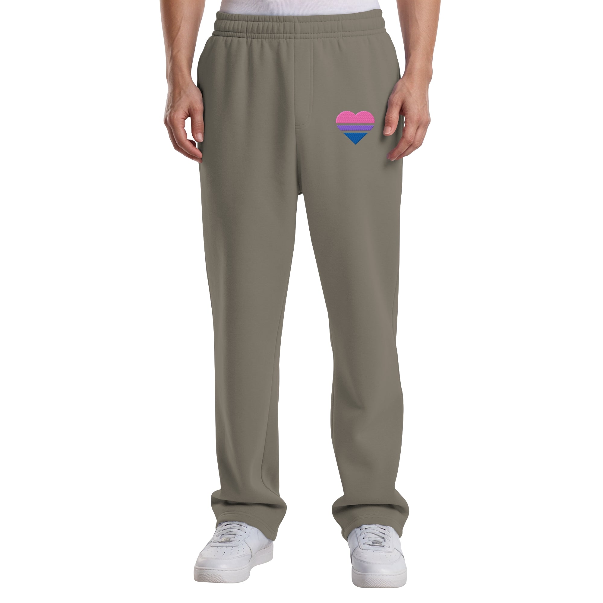 Fluffy Track Sweatpants - Bisexual Flag Herz Stick