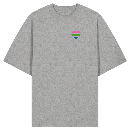 Organic Oversize Shirt mit Herz Stick - Polysexual