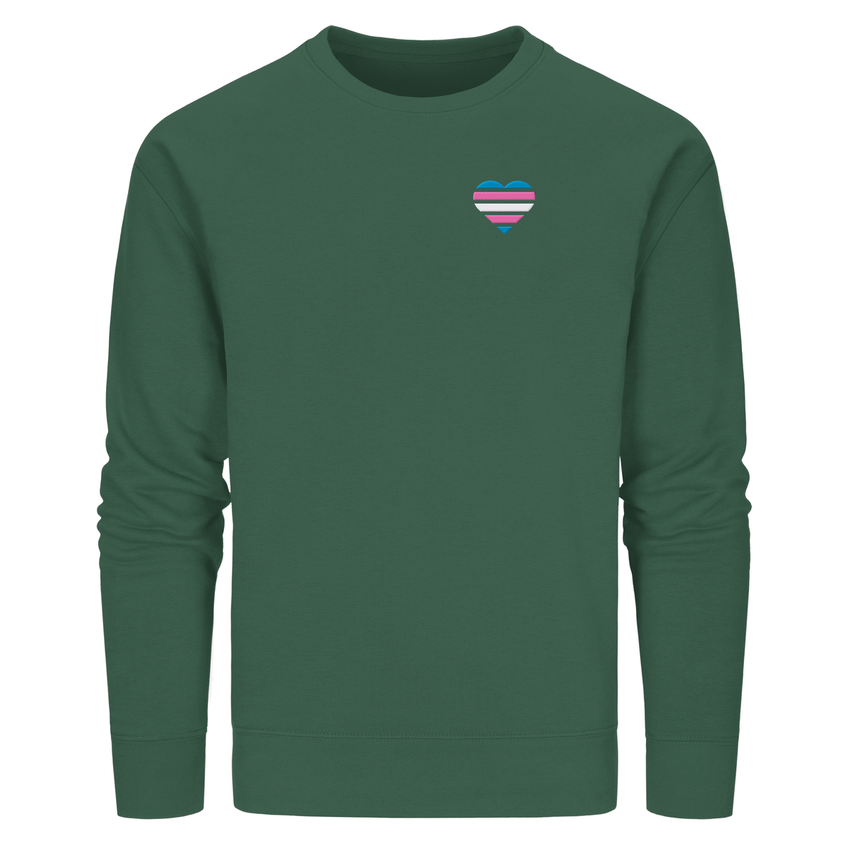 Organic Basic Sweatshirt mit Herz Stick - Trans