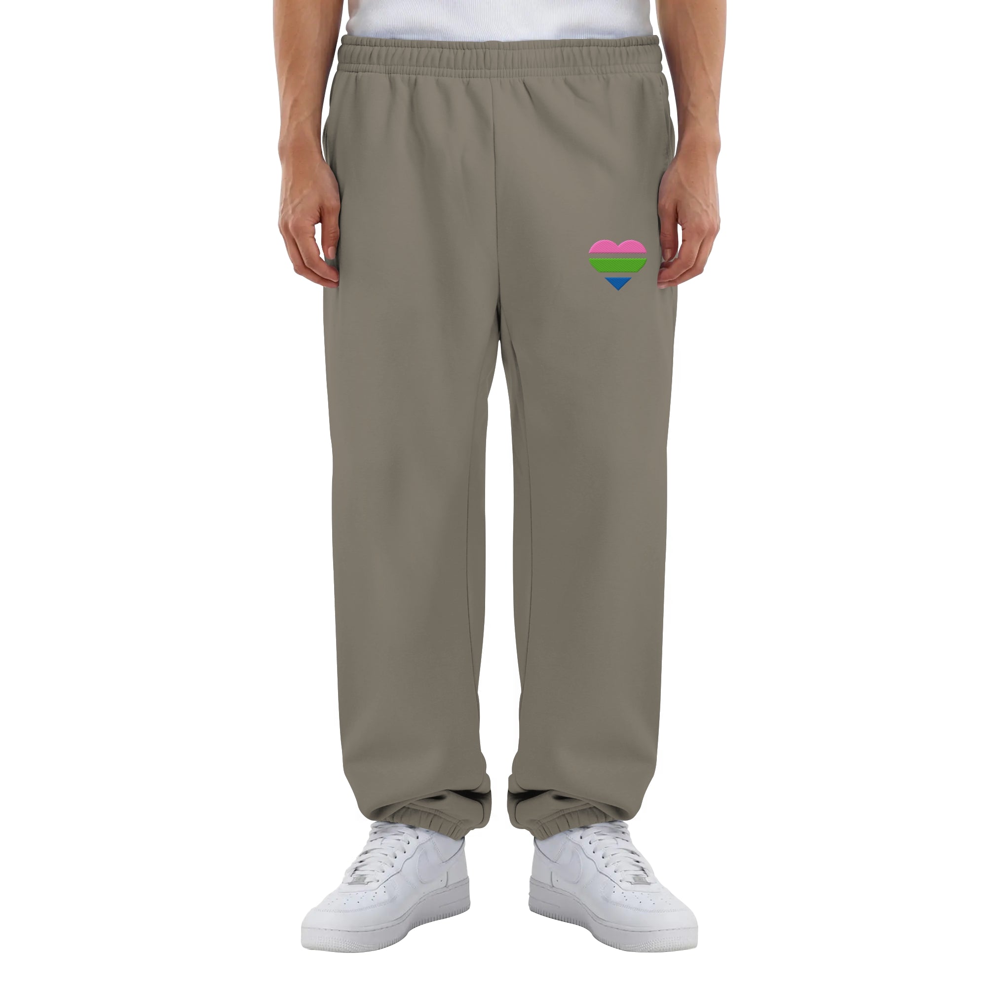 Fluffy Sweatpants - Polysexual Flag Herz Stick
