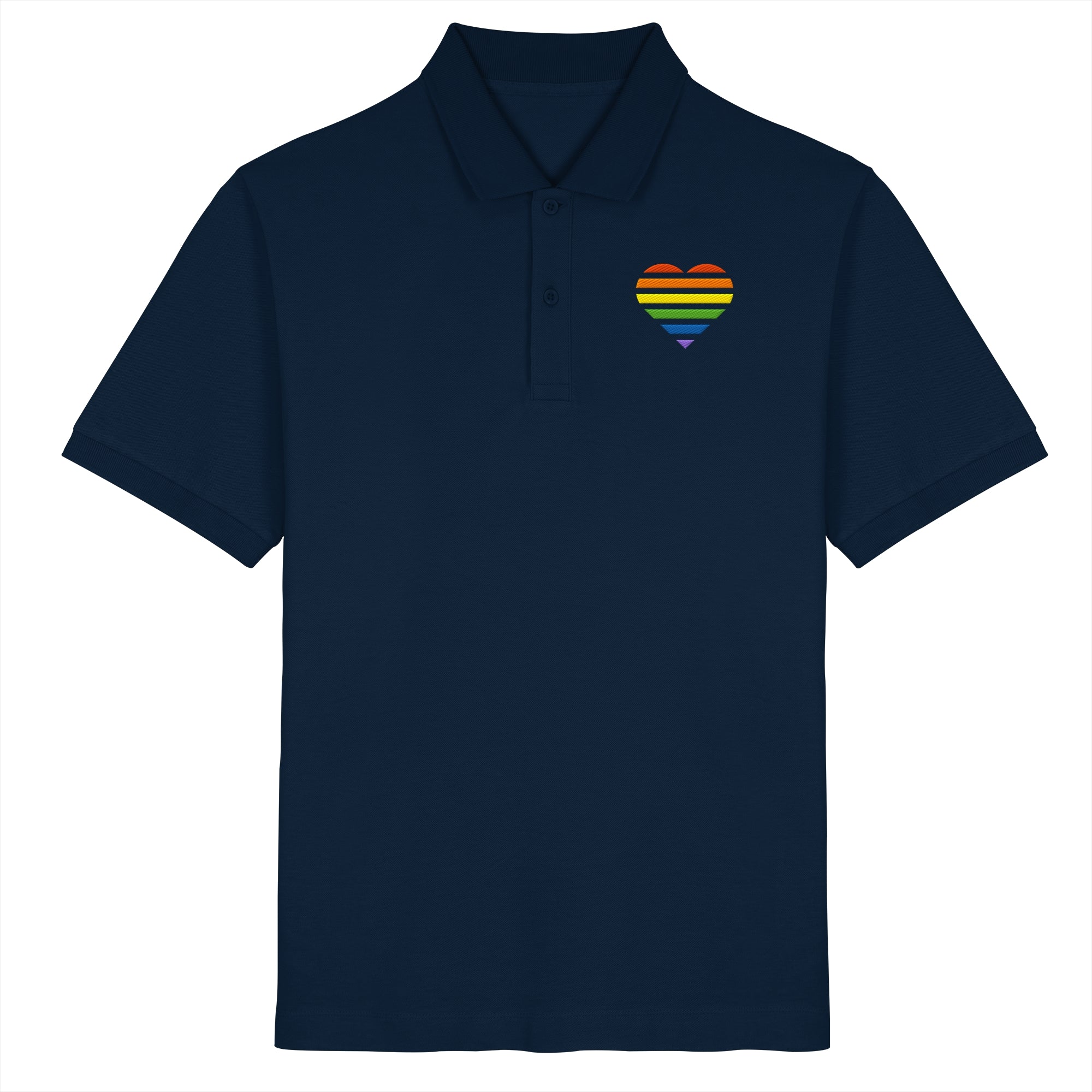 Organic Poloshirt - Pride Flag Herz Stick