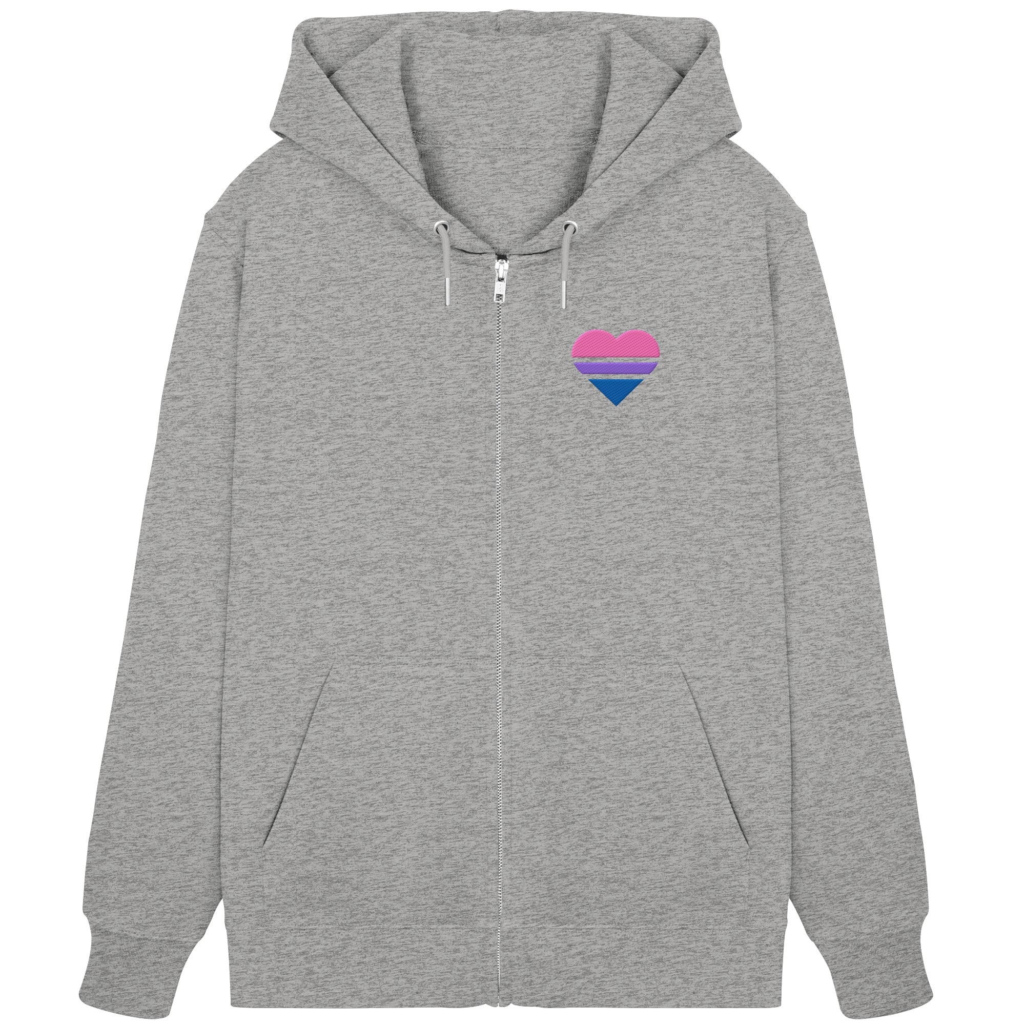 Organic Zipper - Bisexual Flag Herz Stick