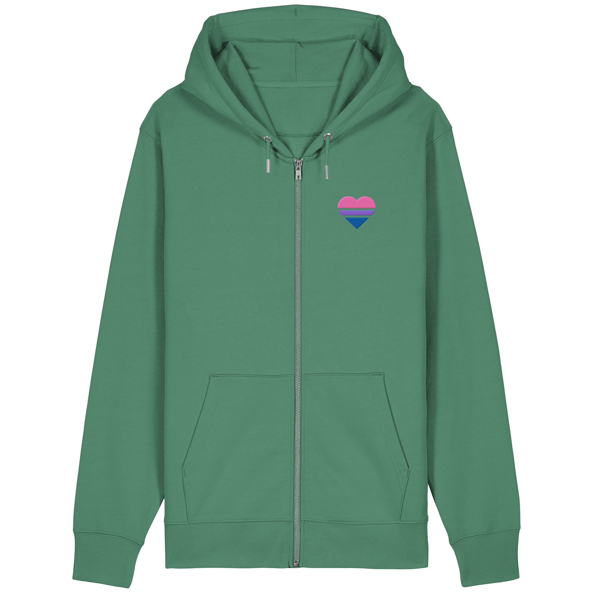 Organic Relaxed Zipper - Bisexual Flag Herz Stick