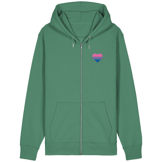 Organic Relaxed Zipper - Bisexual Flag Herz Stick