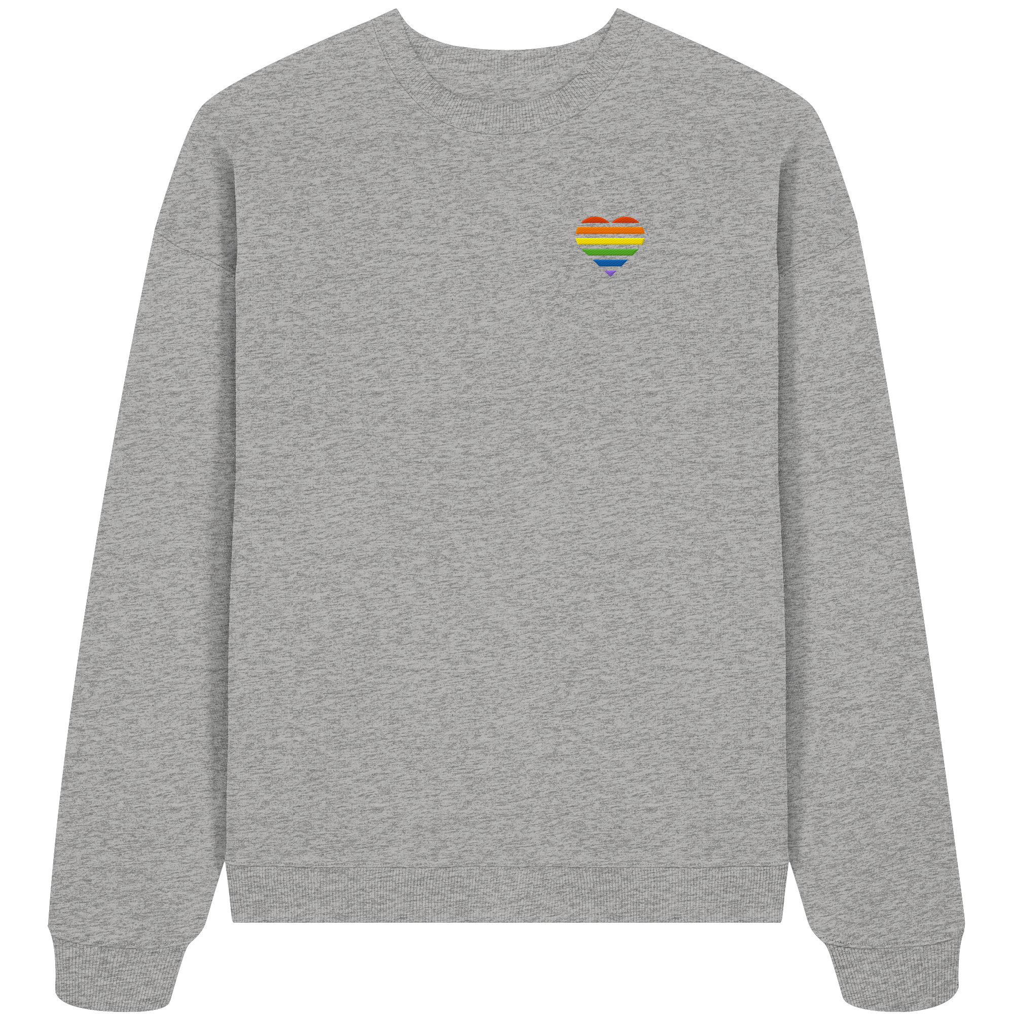 Organic Oversize Sweatshirt - Pride Flag Herz Stick