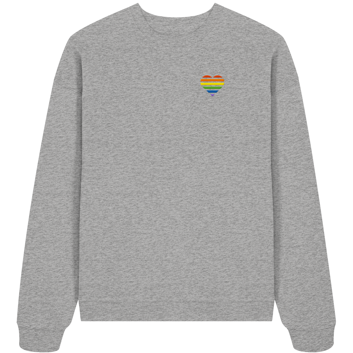 Organic Oversize Sweatshirt mit Herz Stick - Pride