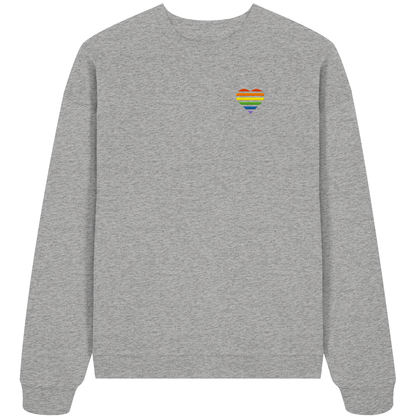 Organic Oversize Sweatshirt mit Herz Stick - Pride