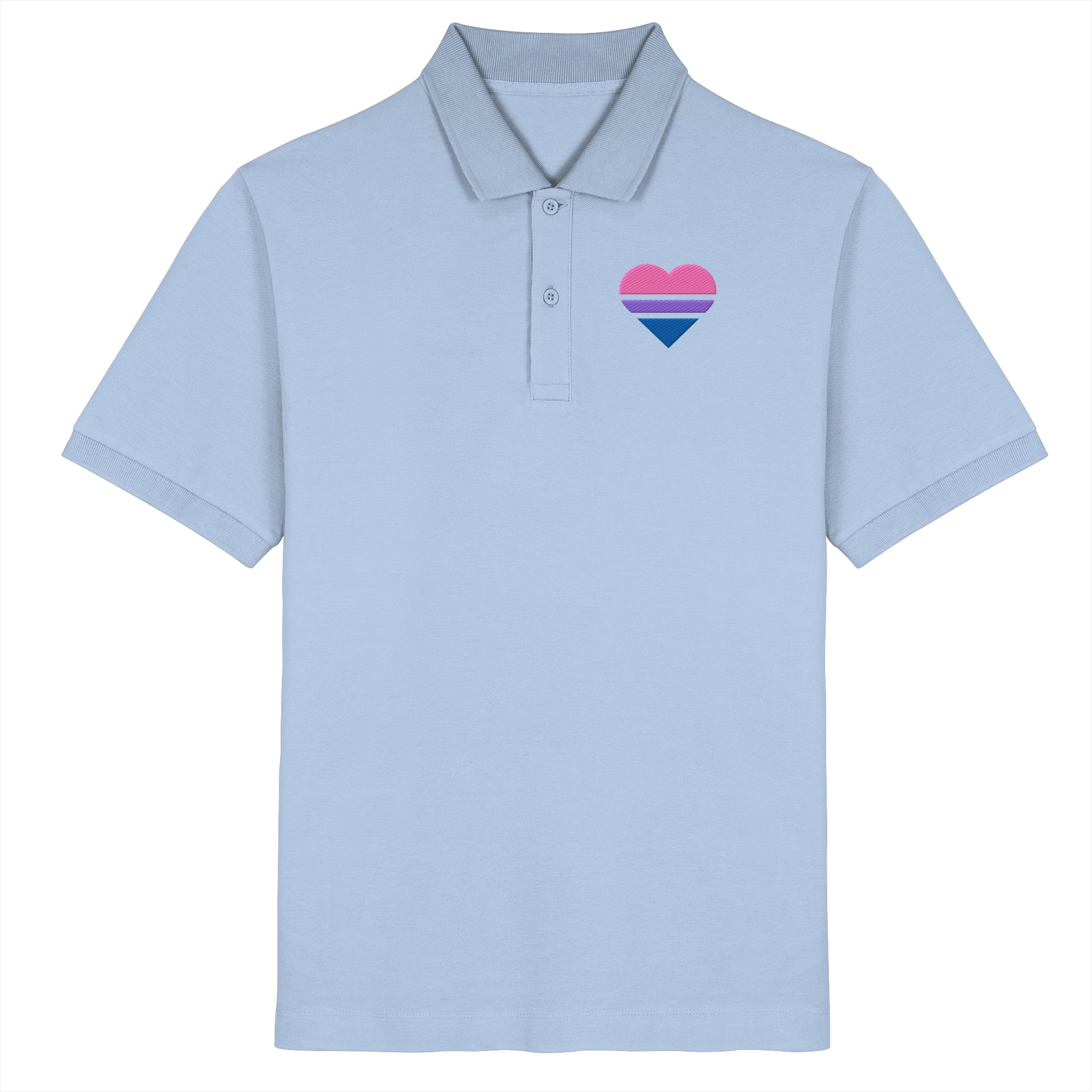 Organic Poloshirt - Bisexual Flag Herz Stick