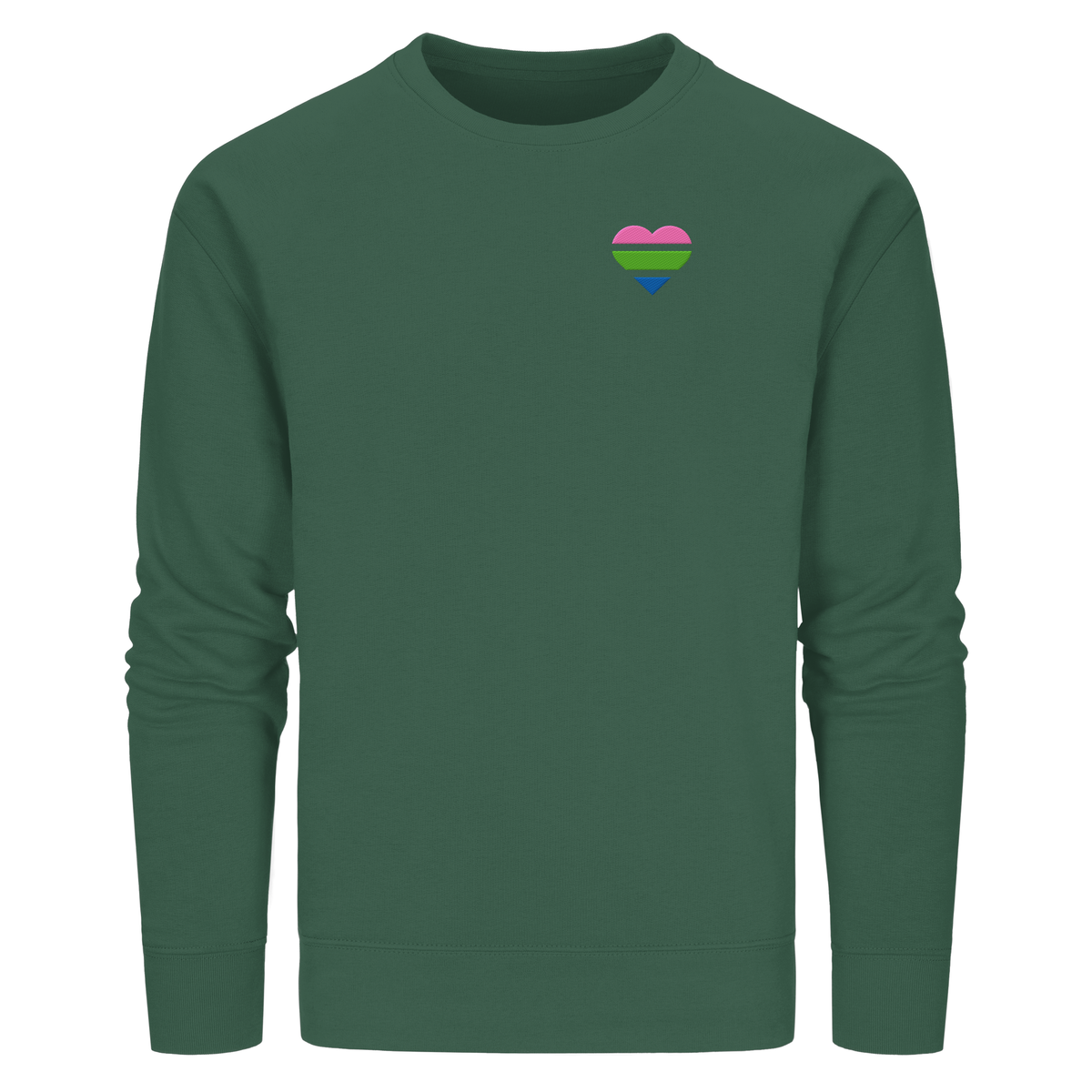 Organic Basic Sweatshirt mit Herz Stick - Polysexual