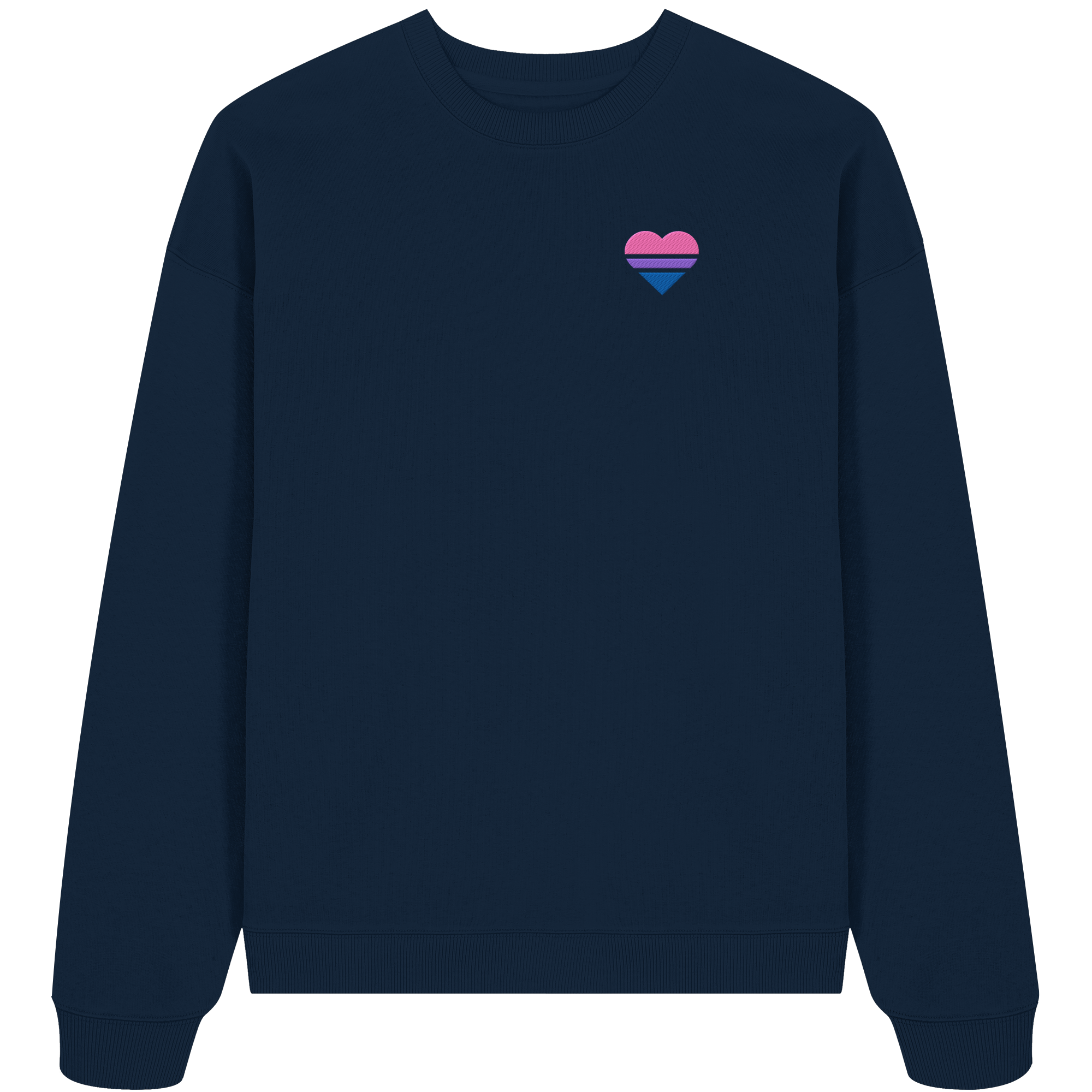 Organic Oversize Sweatshirt - Bisexual Flag Herz Stick
