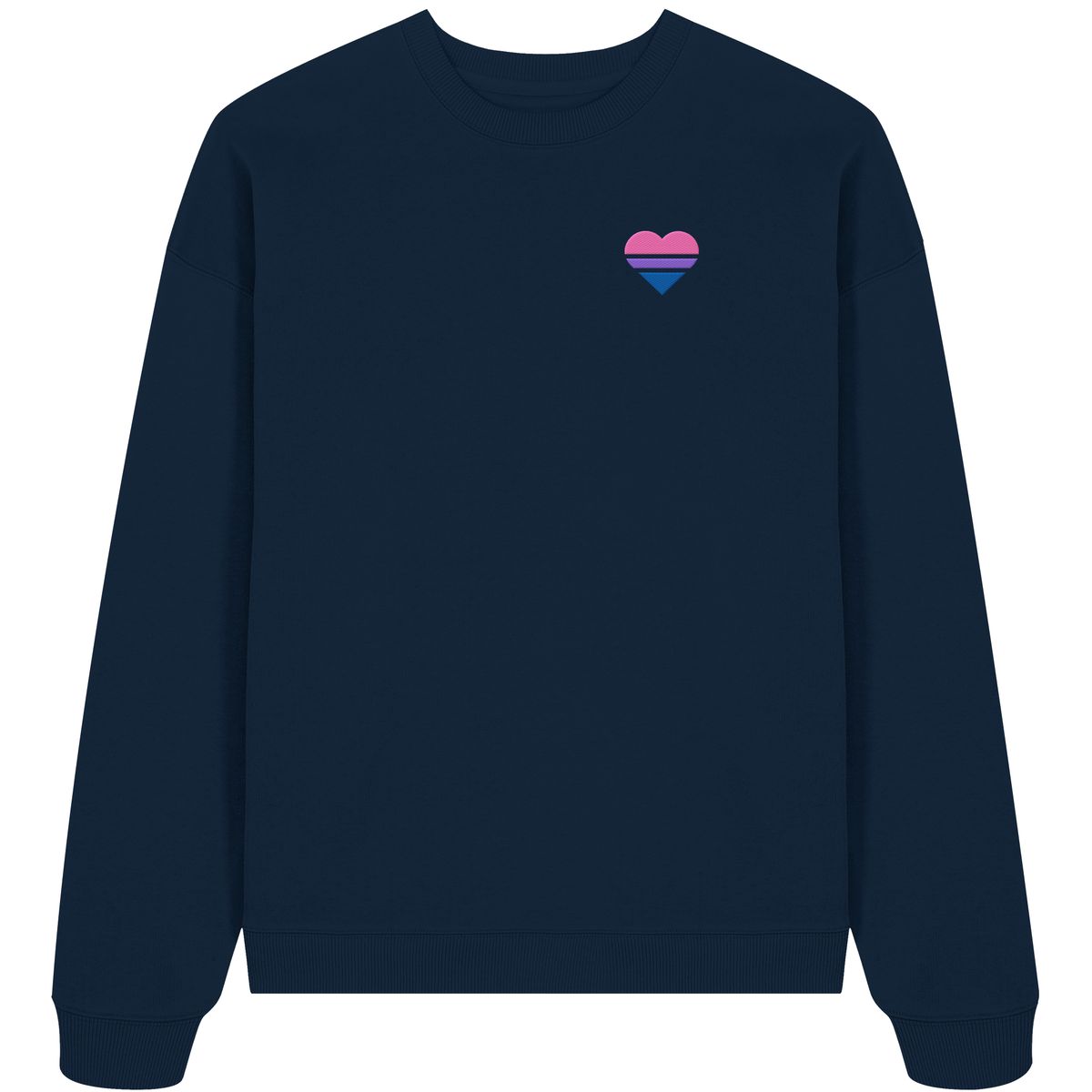 Organic Oversize Sweatshirt mit Herz Stick - Bisexual