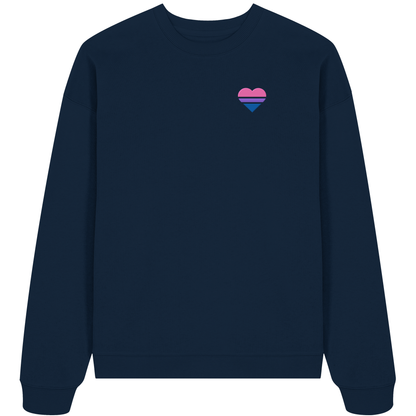 Organic Oversize Sweatshirt mit Herz Stick - Bisexual