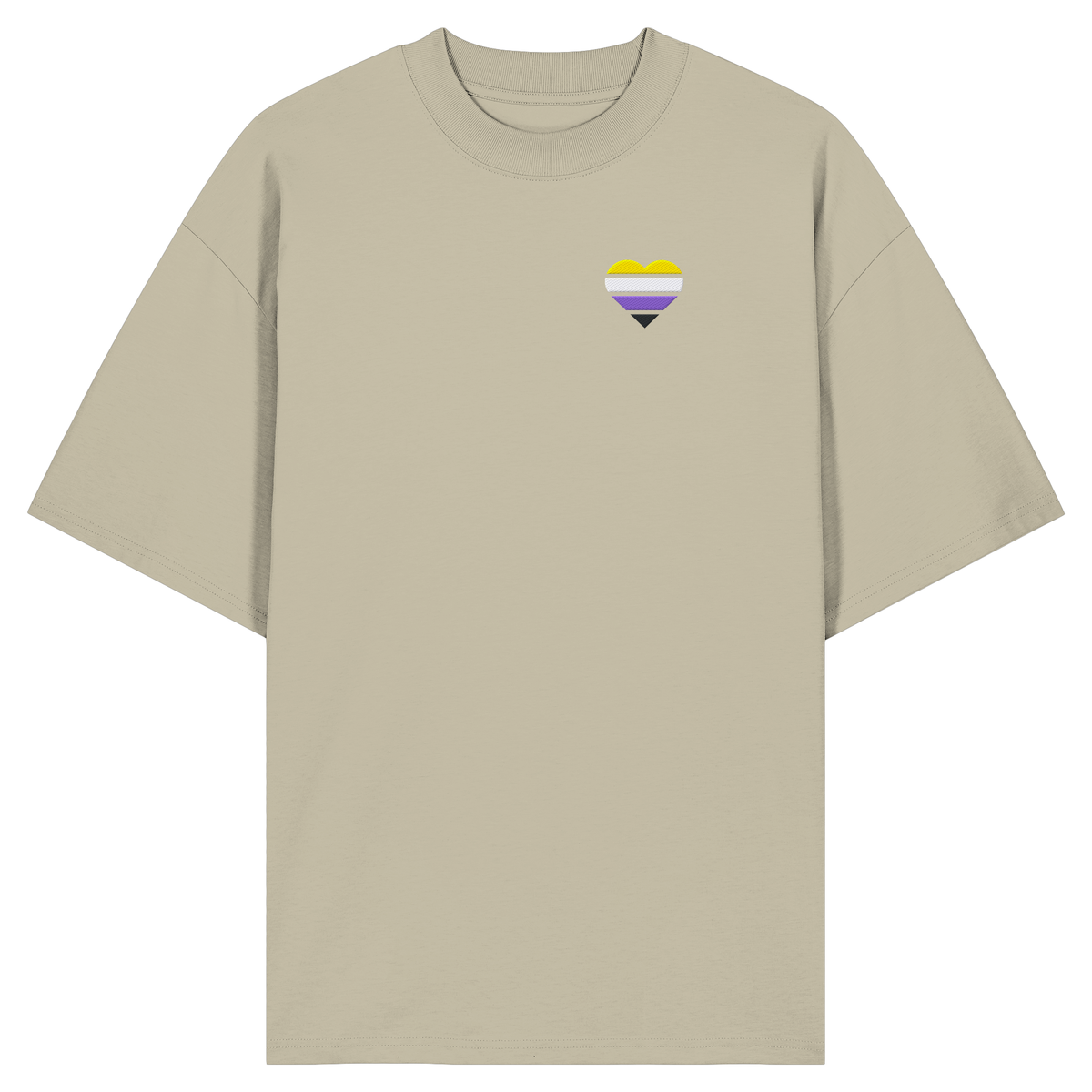 Organic Oversize Shirt mit Herz Stick - Nonbinary