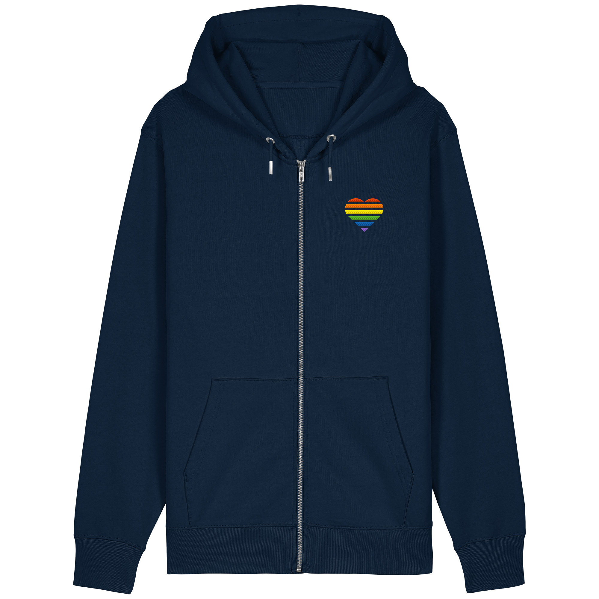 Organic Relaxed Zipper - Pride Flag Herz Stick