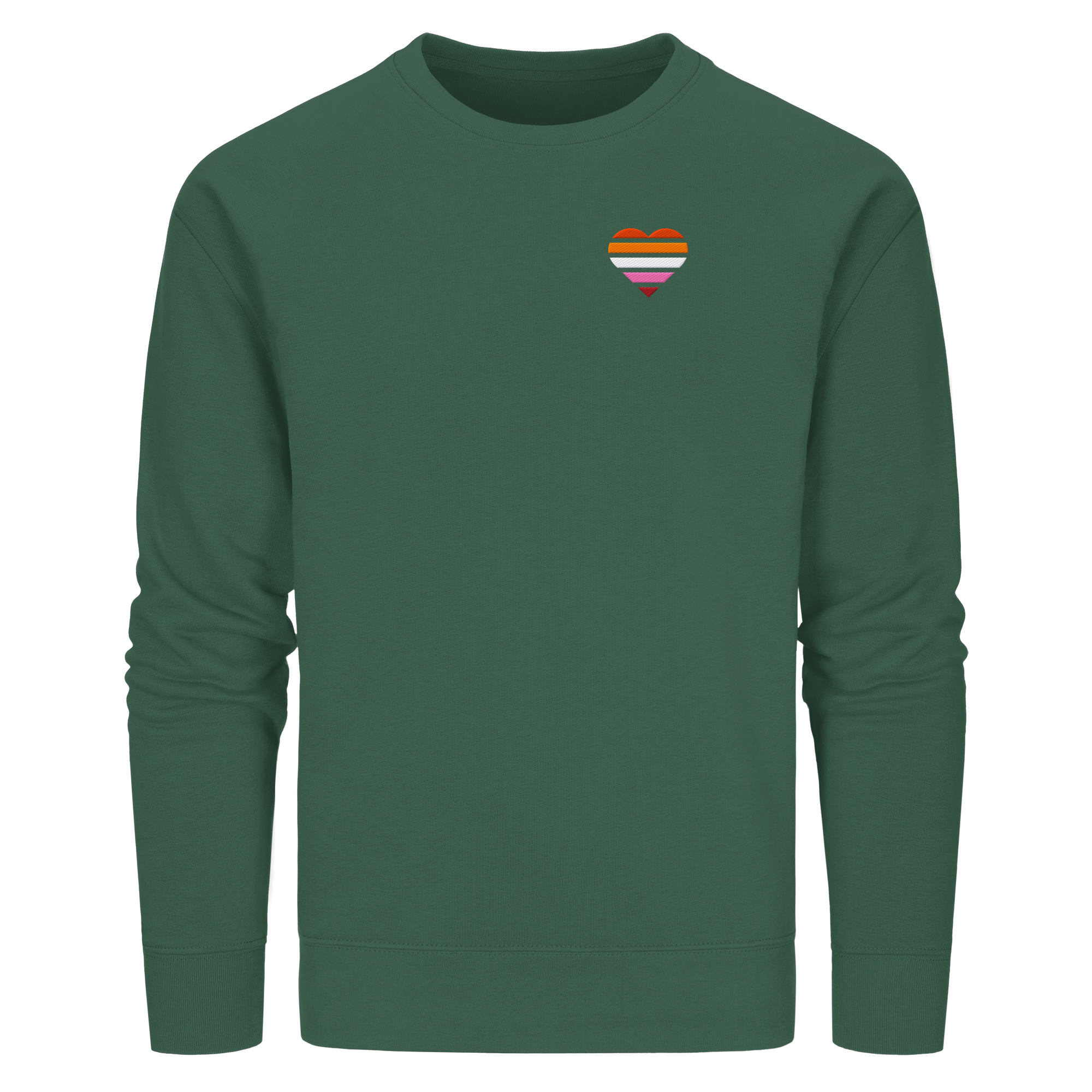 Organic Basic Sweatshirt - Lesbian Flag Herz Stick