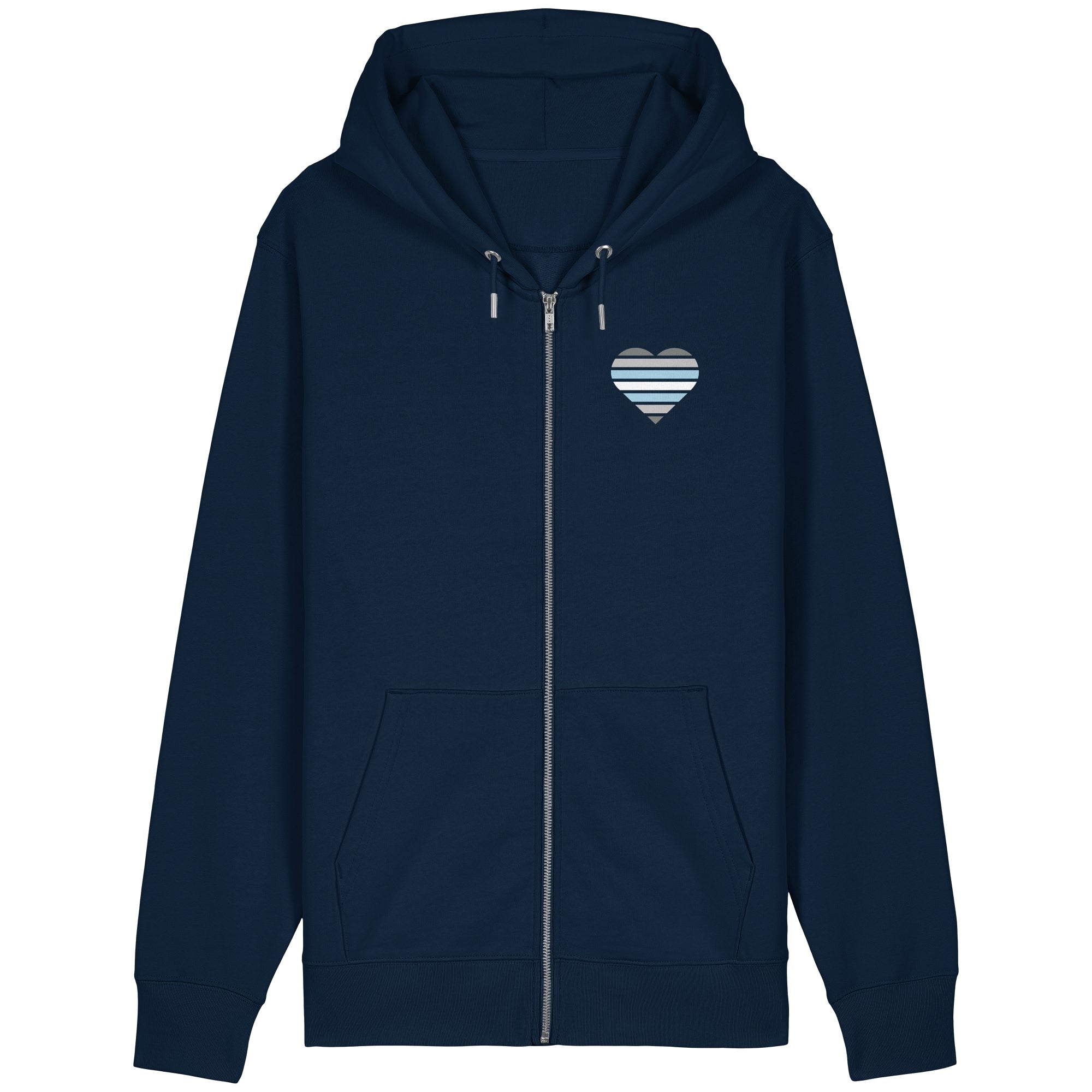 Organic Relaxed Zipper - Demiboy Flag Herz Print