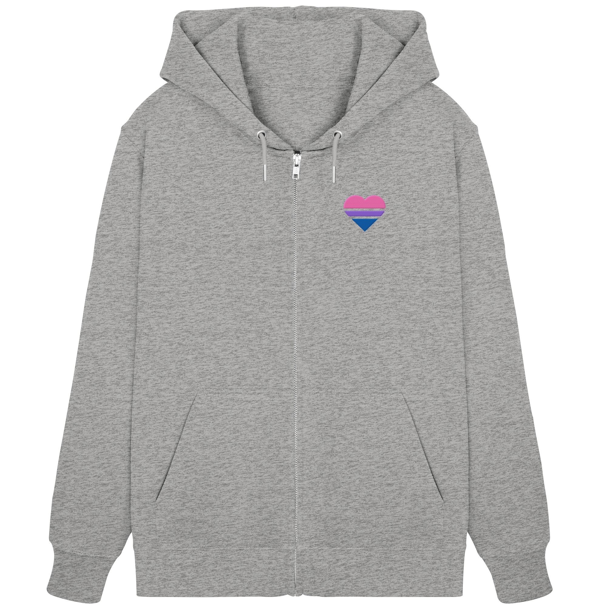 Organic Zipper - Bisexual Flag Herz Stick
