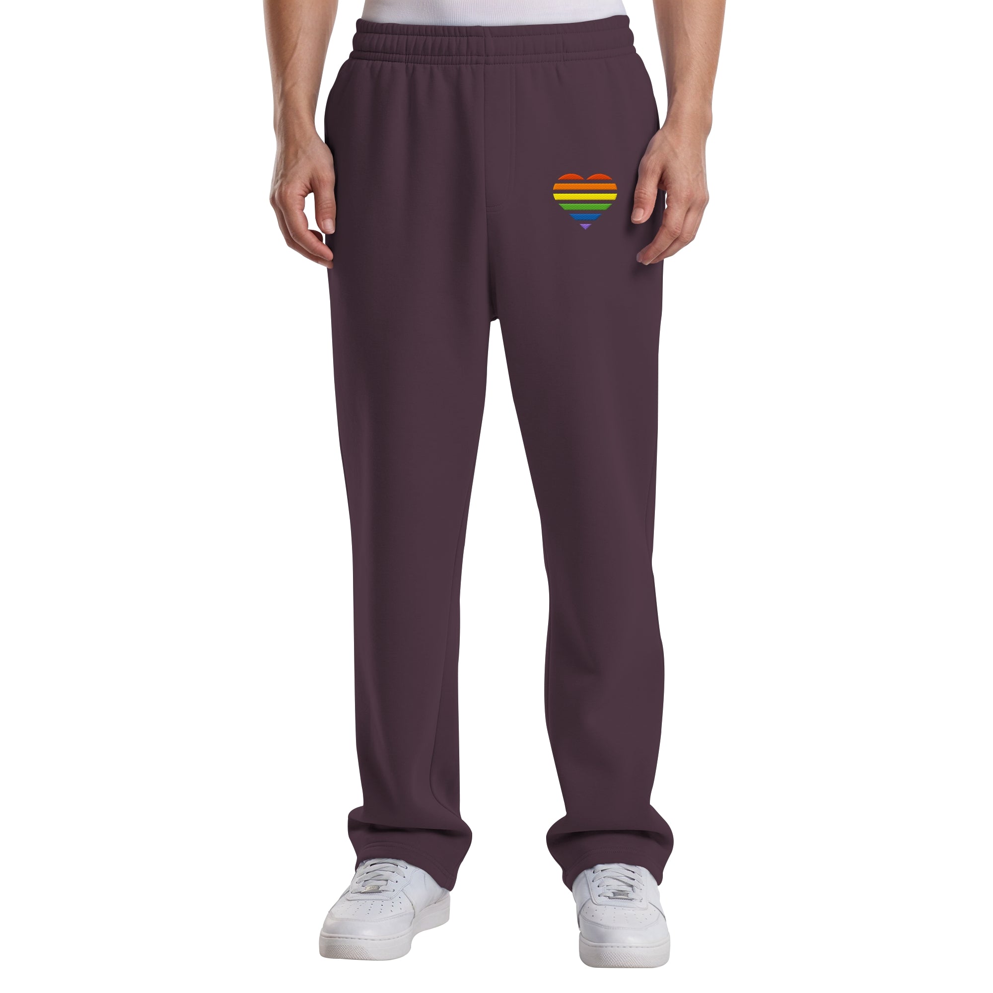 Fluffy Track Sweatpants - Pride Flag Herz Stick