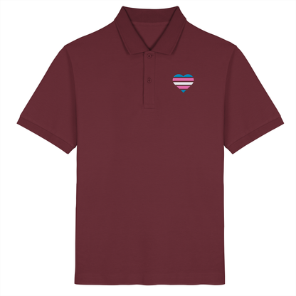 Organic Poloshirt mit Herz Stick - Trans