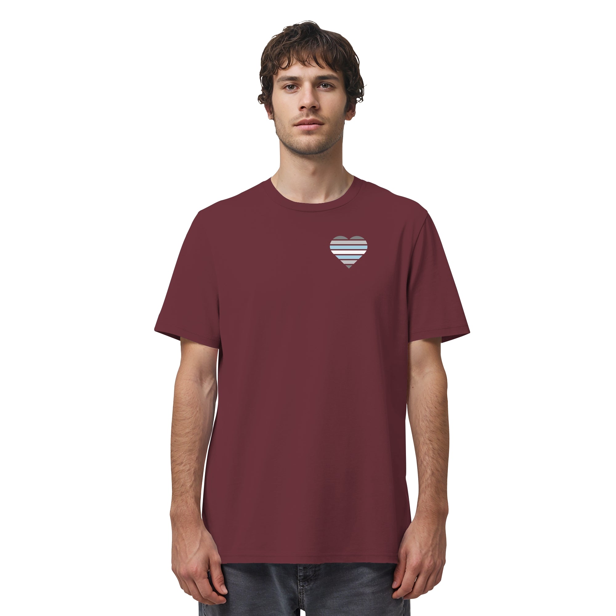 Organic Shirt - Demiboy Flag Herz Print