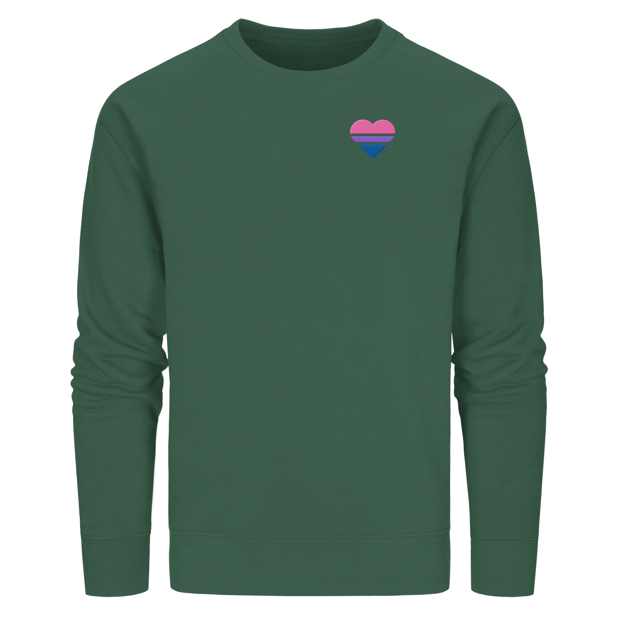 Organic Basic Sweatshirt - Bisexual Flag Herz Stick